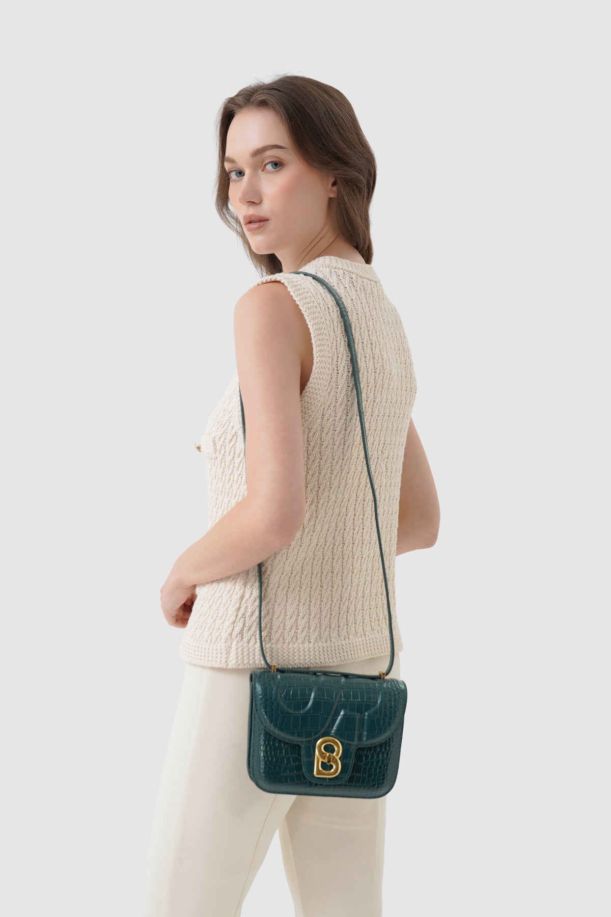 Alba Bag - Teal in Croco