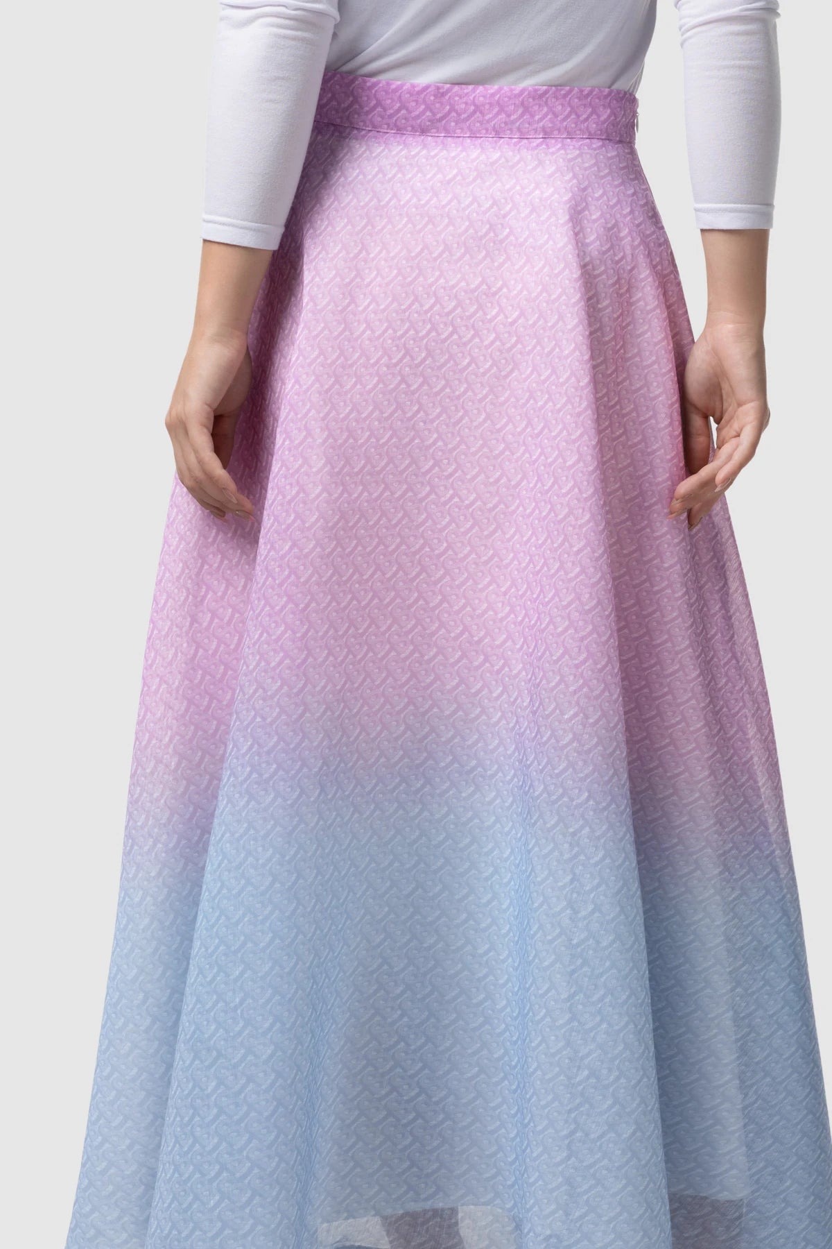 Tropical26 Maxi Skirt - Pink/Blue