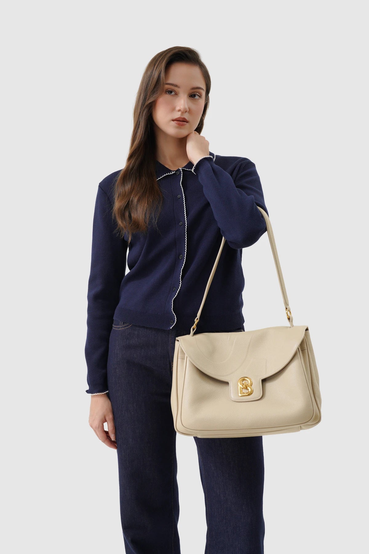 Savina Bag - Pebble Leather - Taupe
