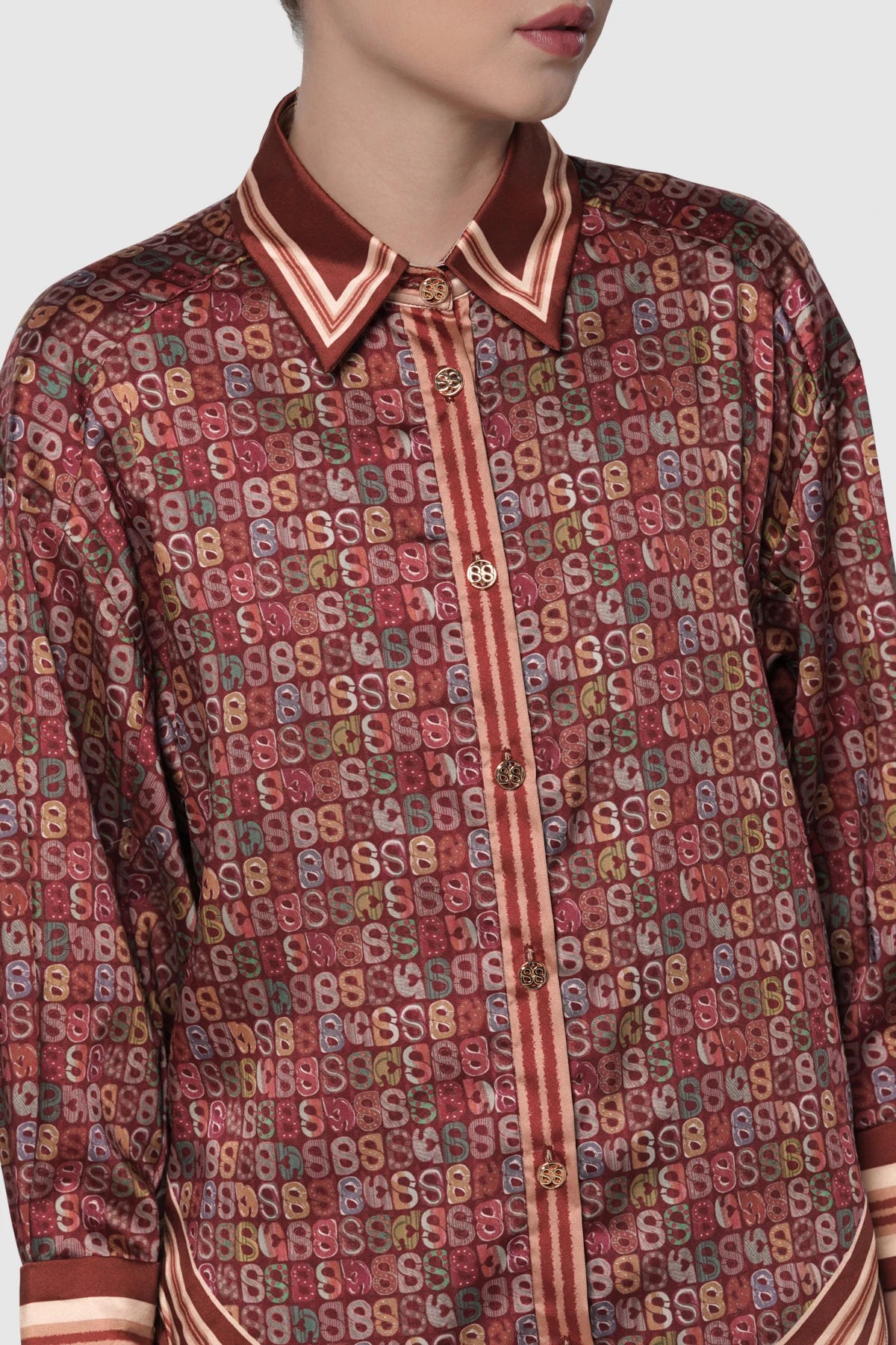 Nagita Oversized Shirt - Pomegranate