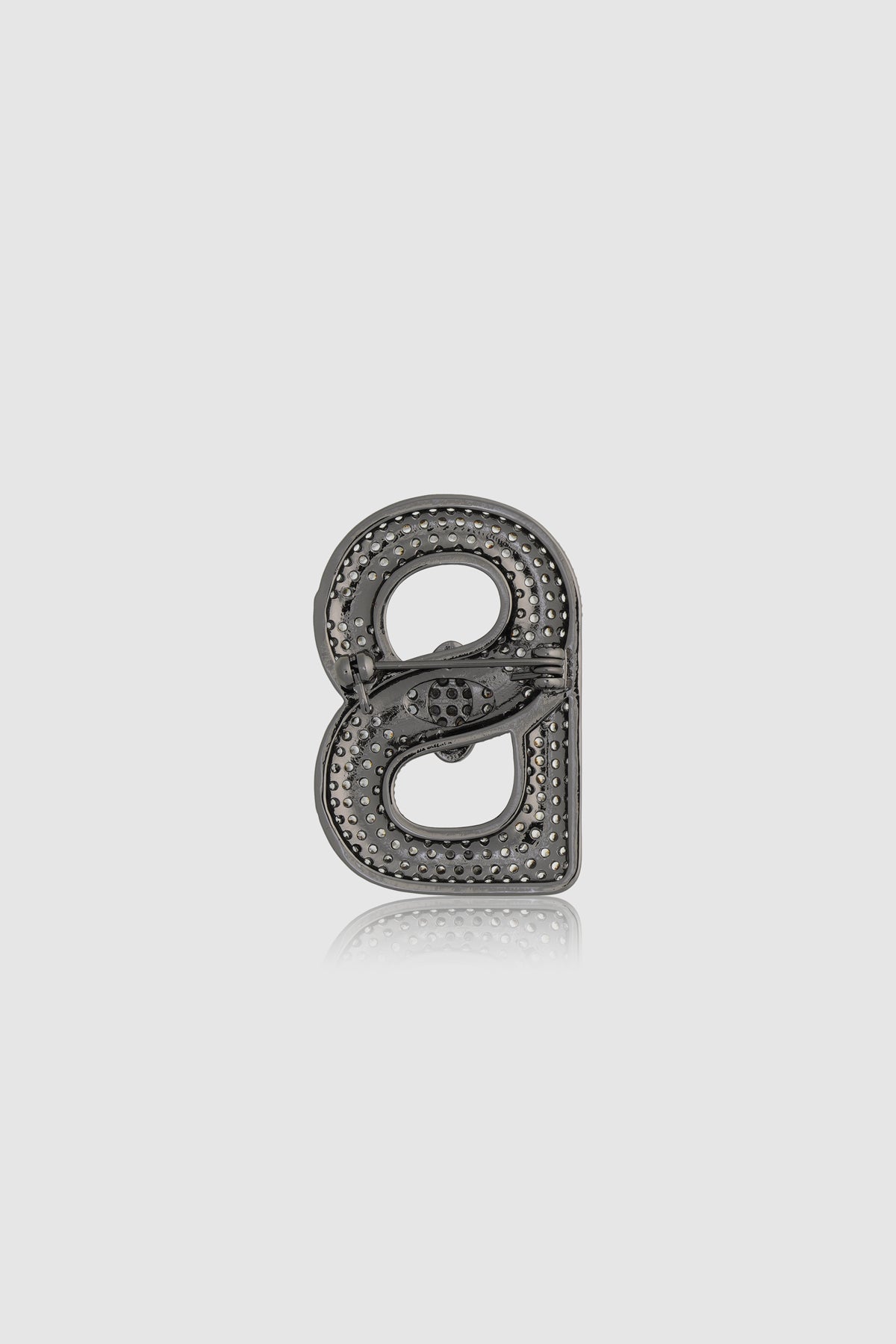 Alma Twist Crystal Brooch - Hematite
