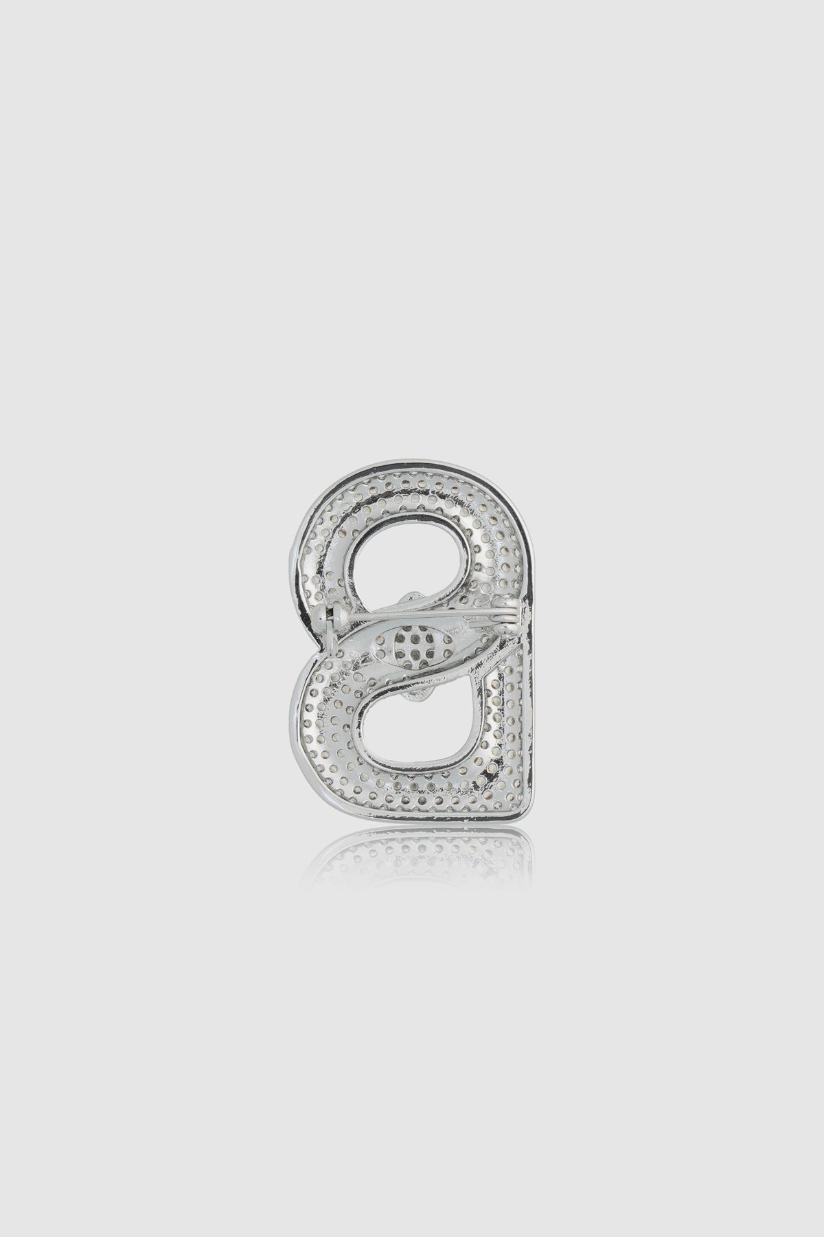Alma Twist Crystal Brooch - Silver