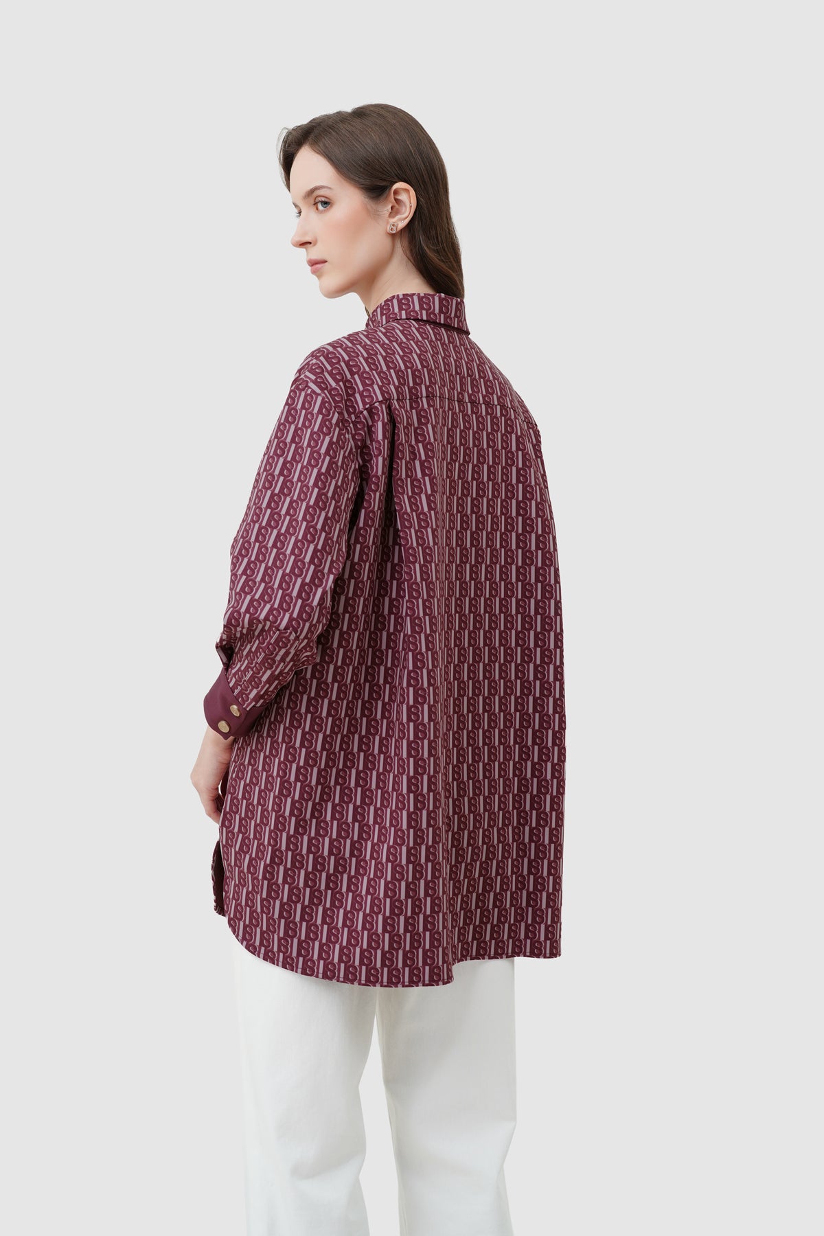 Leena Monogram Tunic - Raspberry
