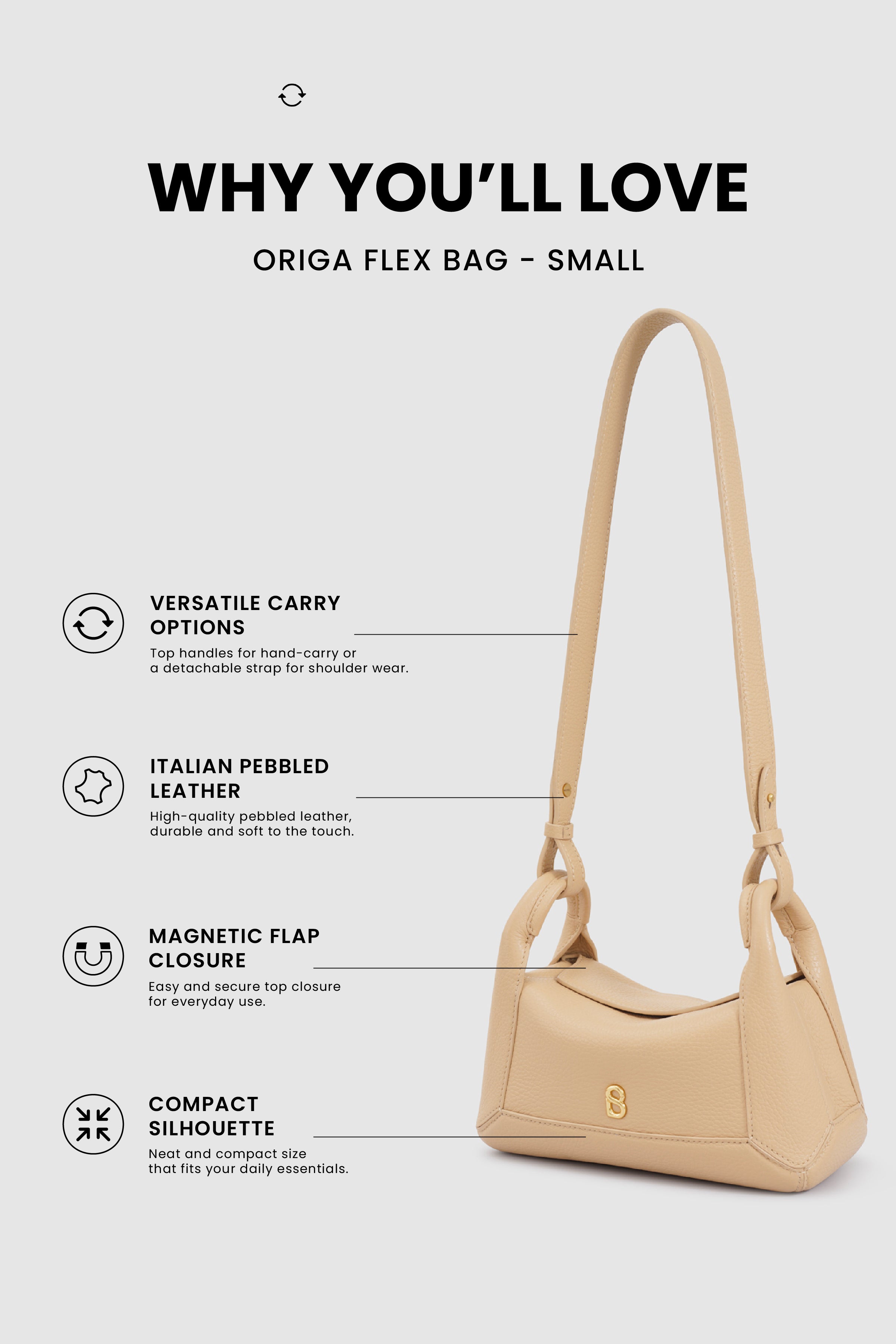Origa Flex Bag Small - Champagne
