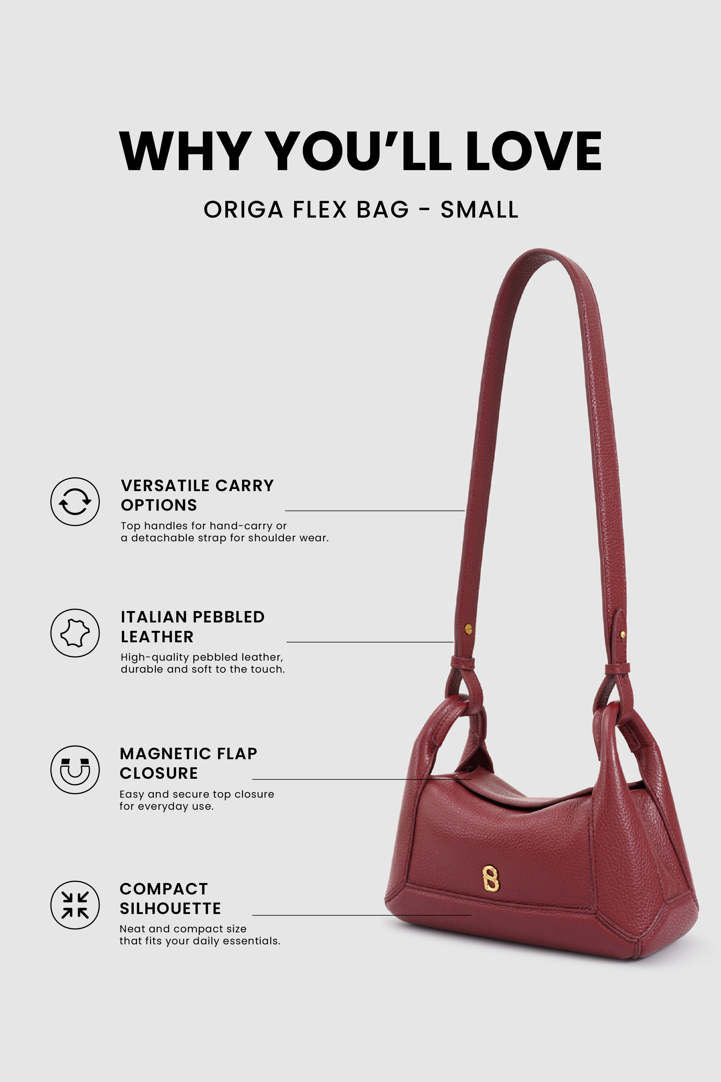 Origa Flex Bag Small - Cranberry