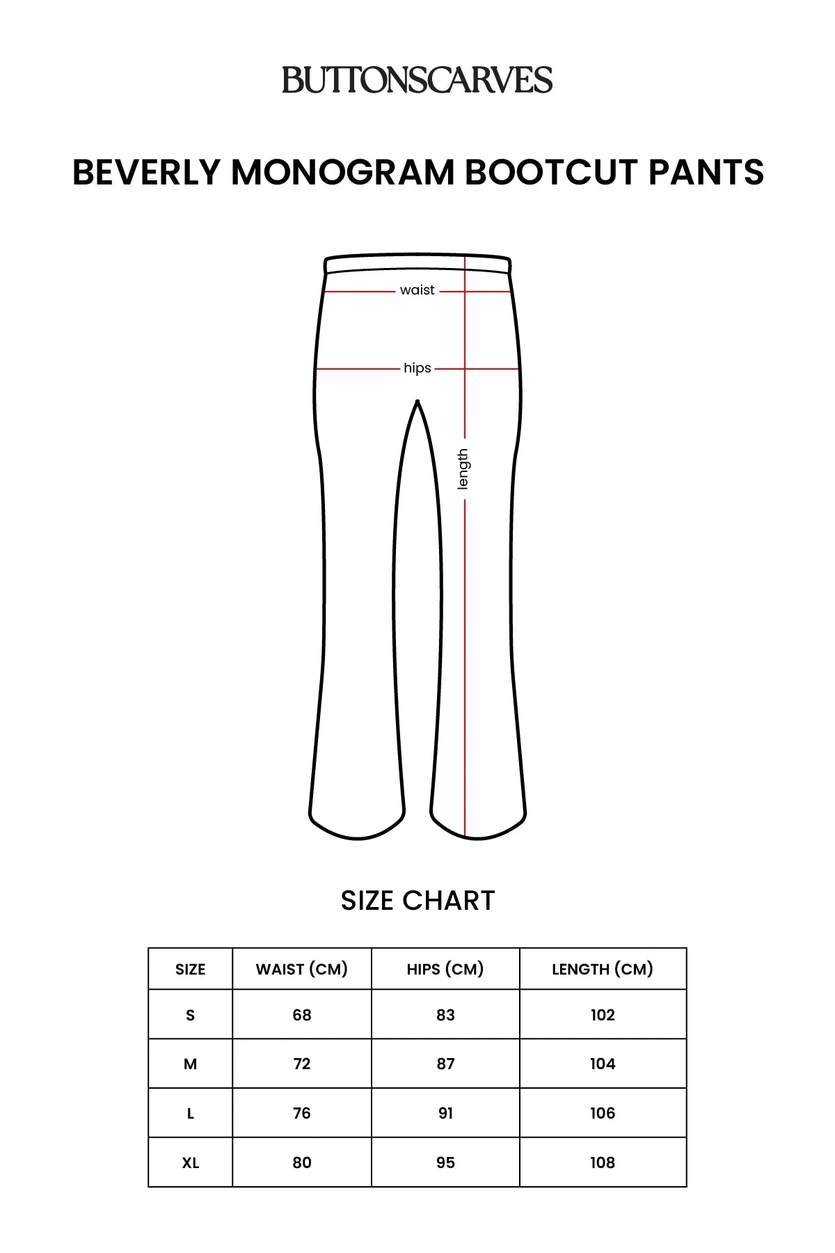 Beverly Monogram Bootcut Pants - Brown