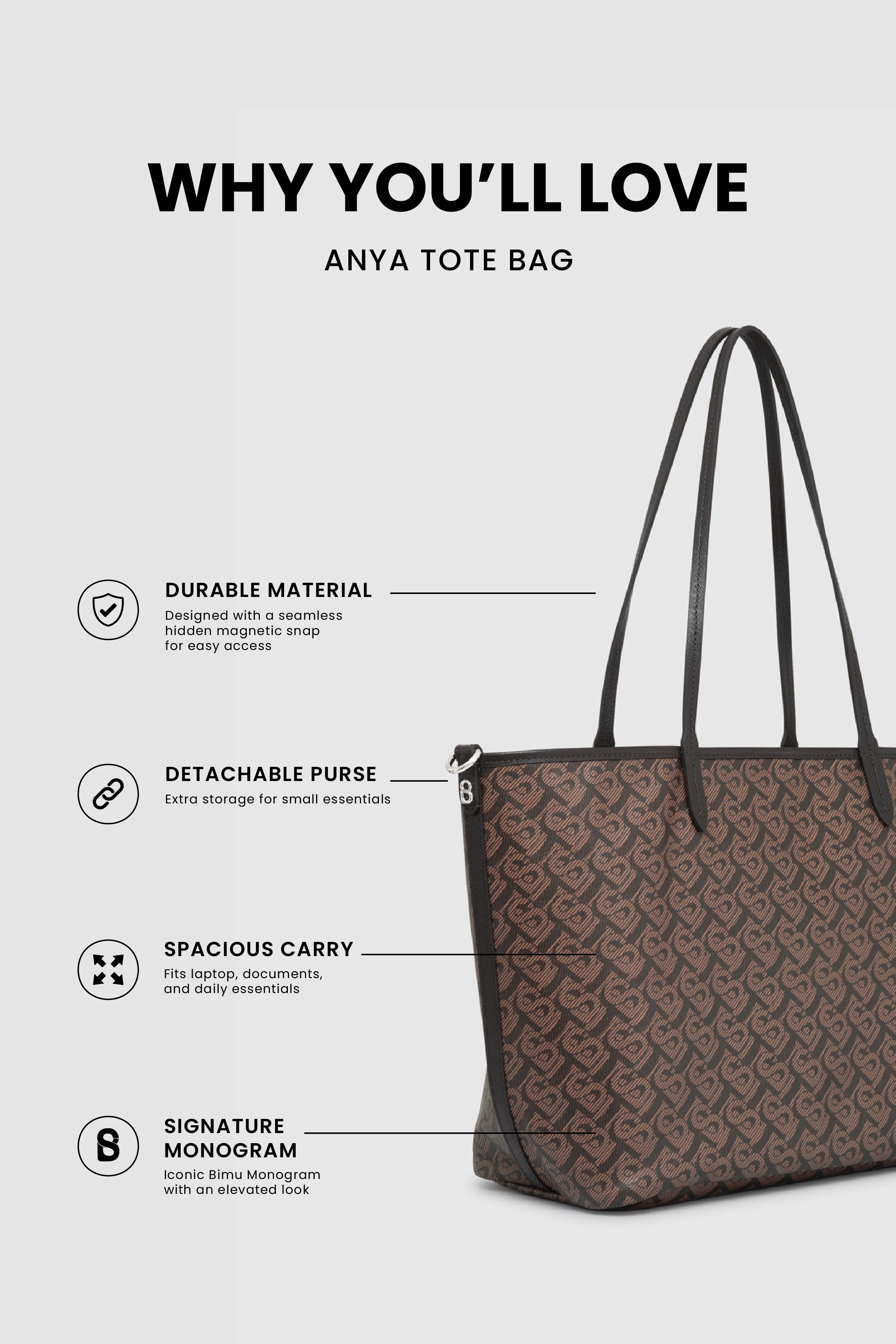 Anya Tote Bag - Brown