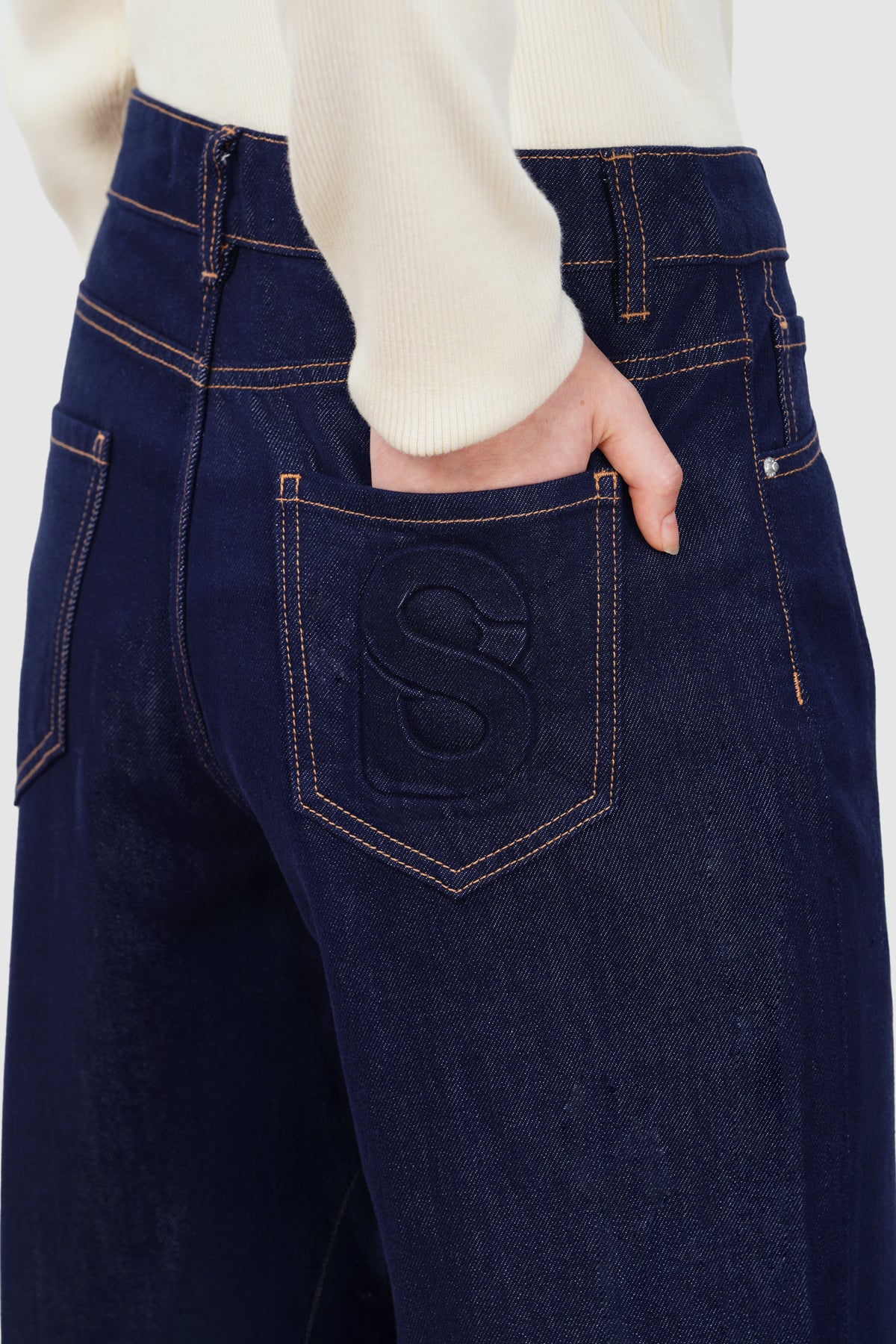 Olivia Denim Pants - Navy