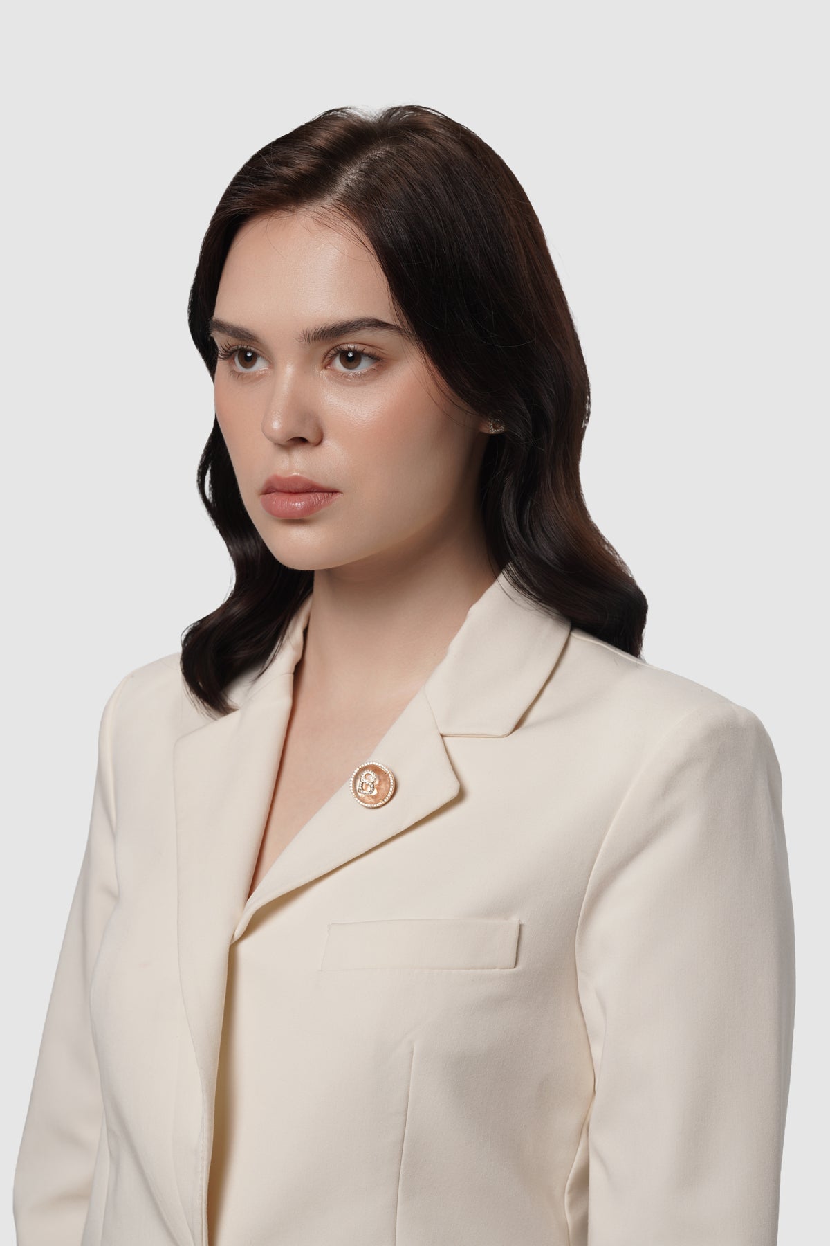 Liora Pin Brooch - Rose Clear Gold