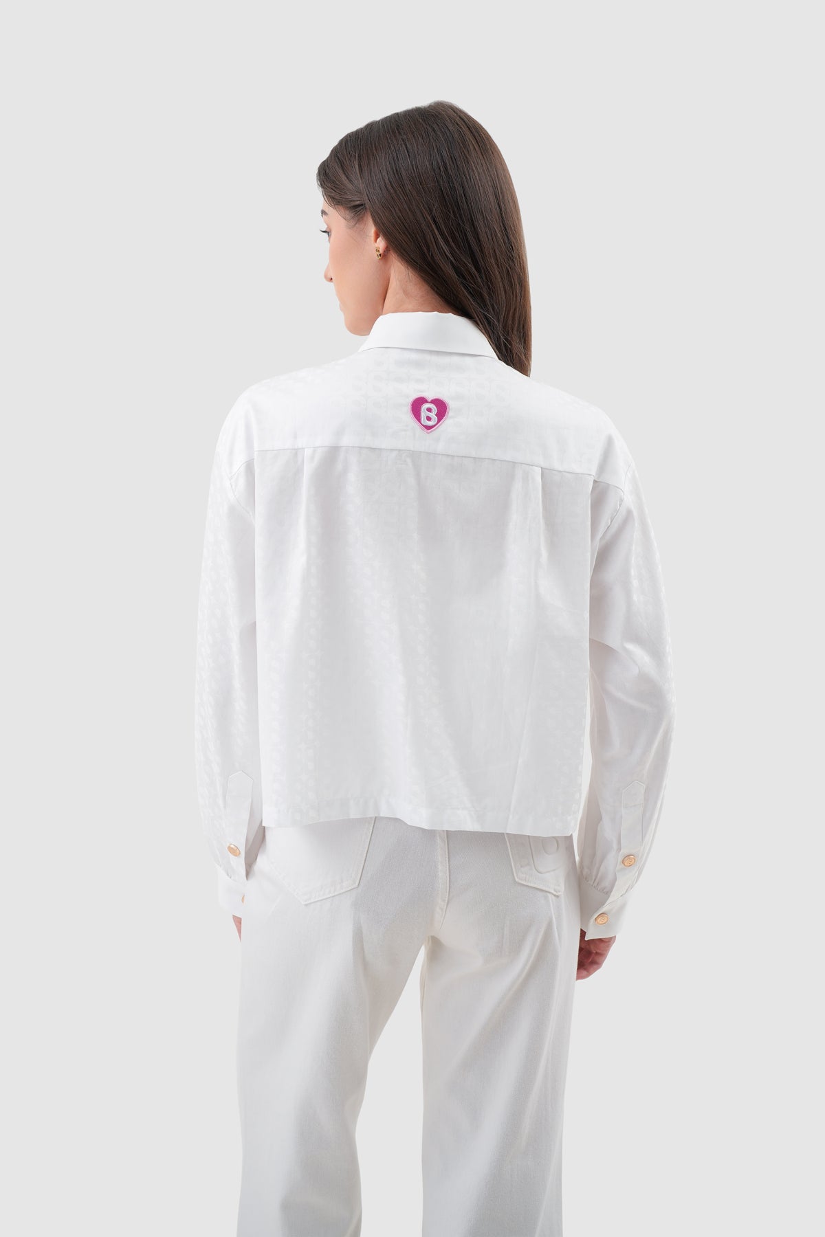 Parisian Embroidery Crop Shirt - White