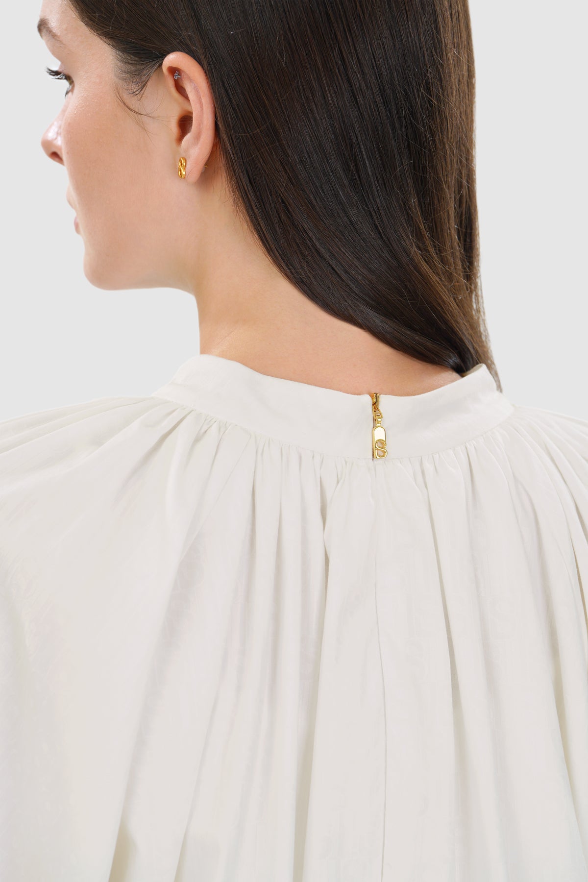 Leena Cotton Ruffle Blouse - White