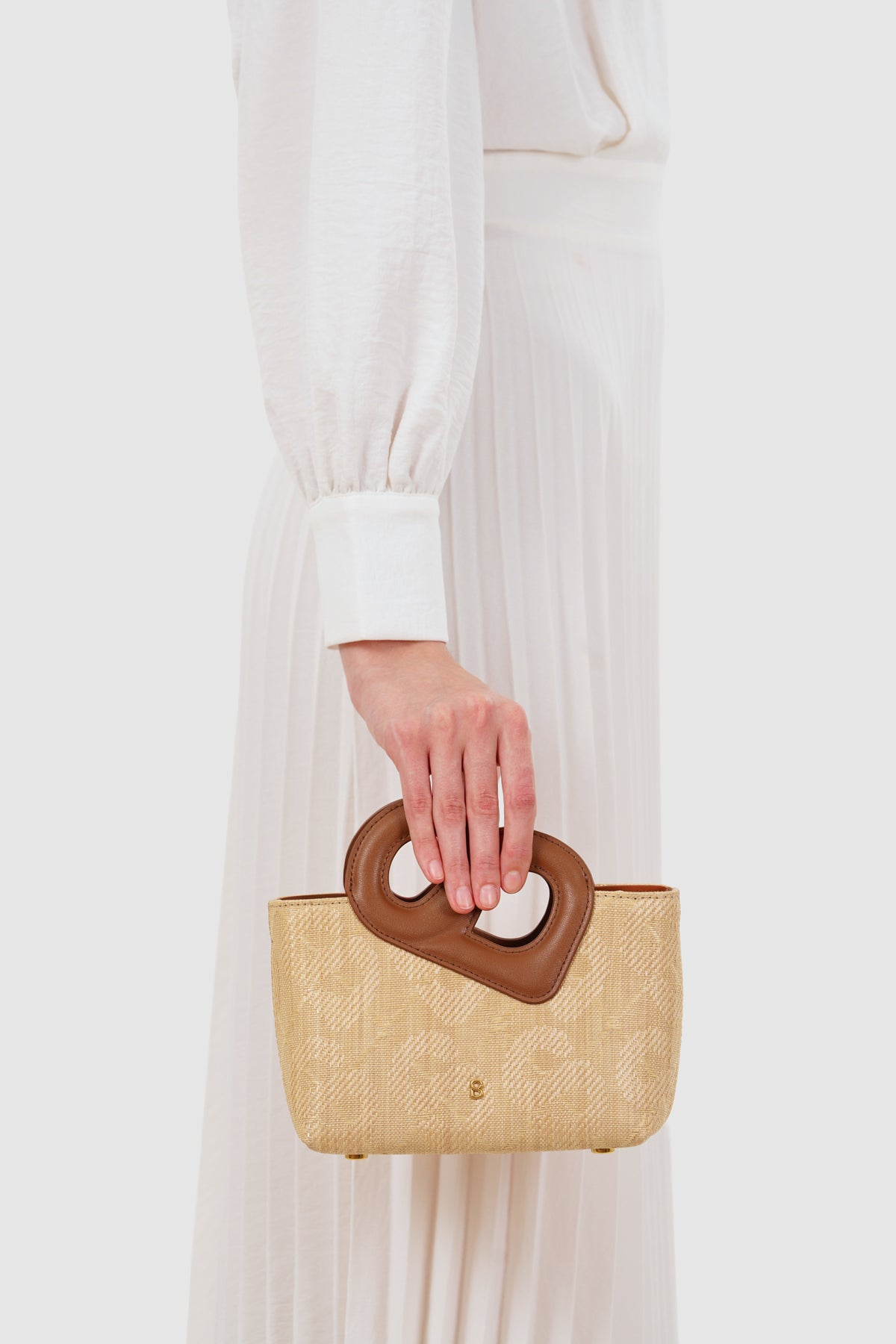 Nina Wicker Straw Bag - Brown