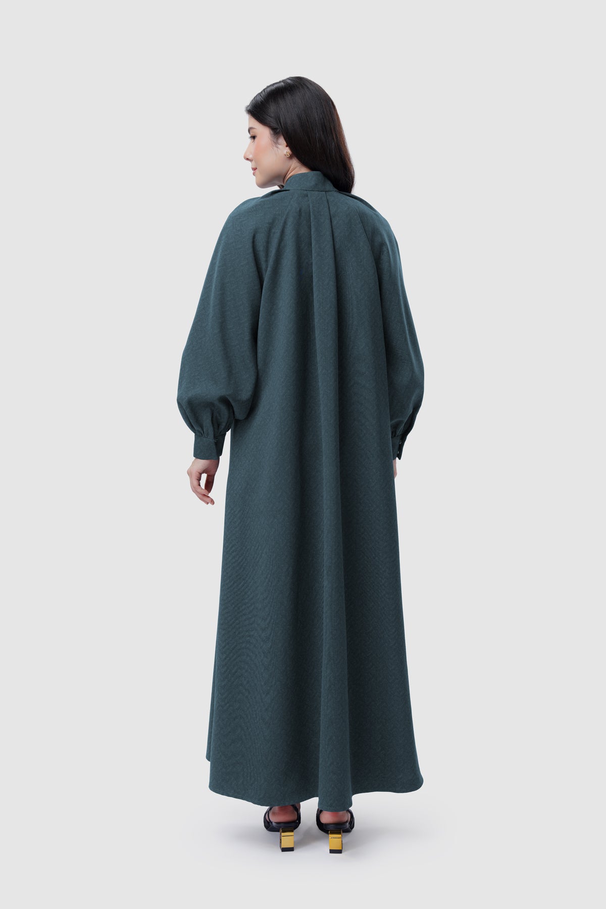Noura Pleated Dress - Deep Teal