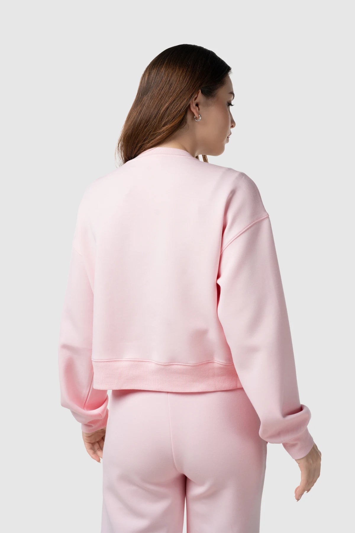Signature Embellished Crop Sweatshirt - Pink