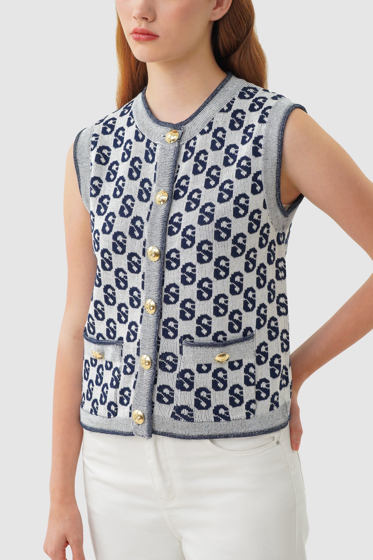 Monogram Vest - White