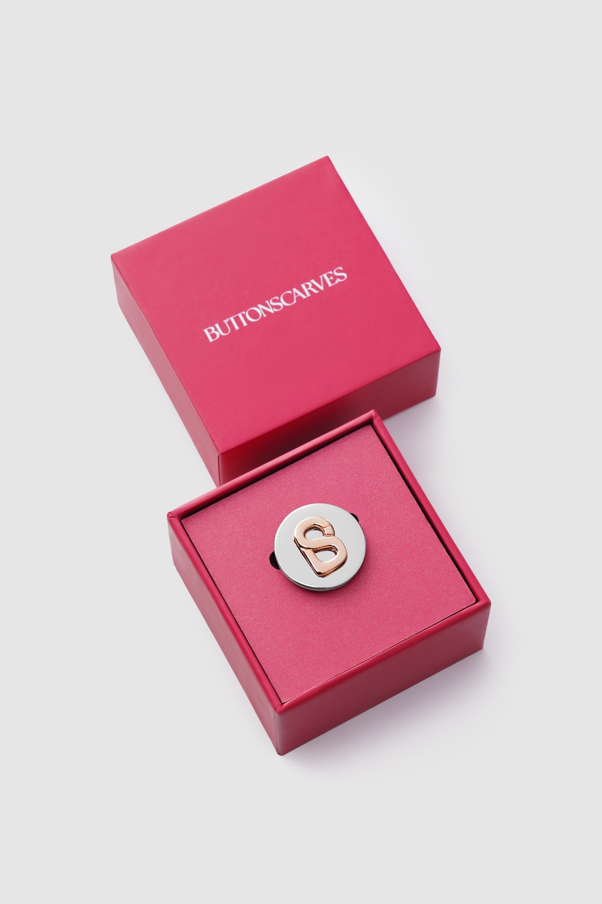 Round Pin Brooch 02 - Silver/Rose Gold