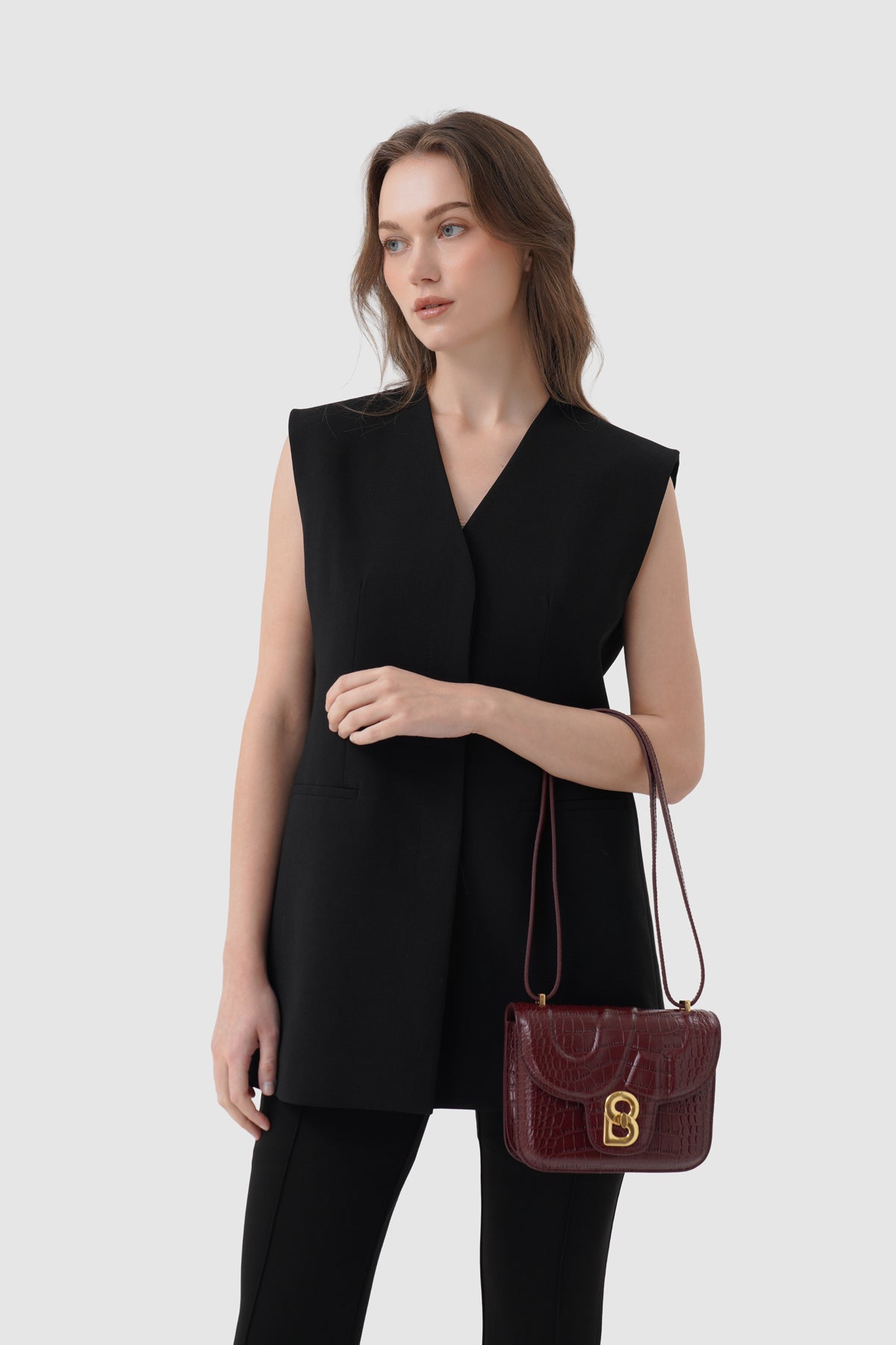 Alba Bag - Burgundy in Croco