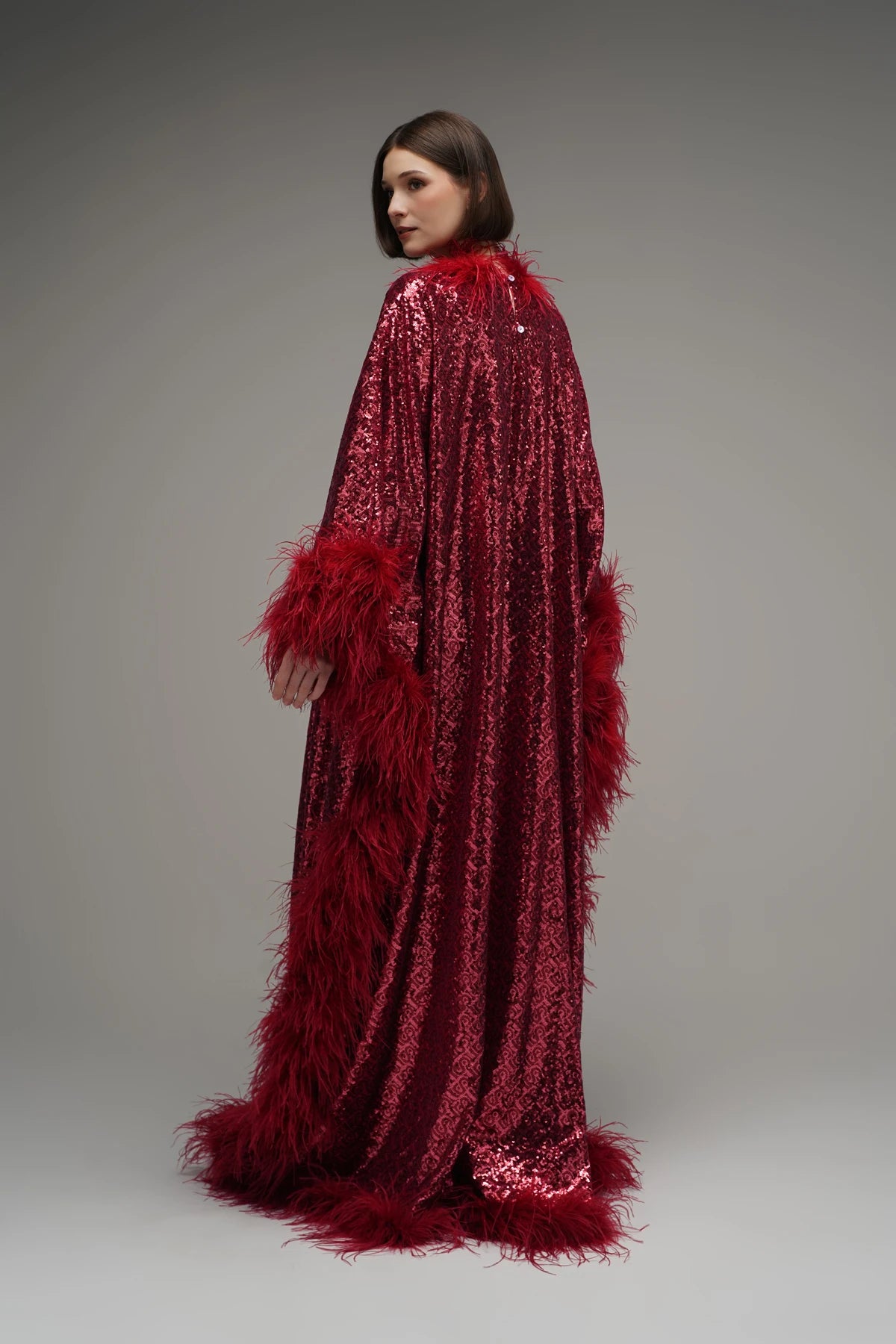 Bimu Sequin Kaftan - Red