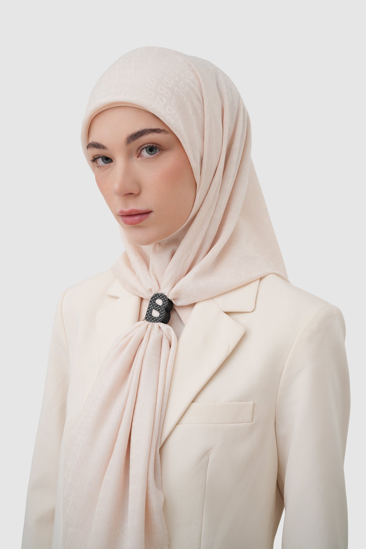 Wicker Ring Brooch - Hematite