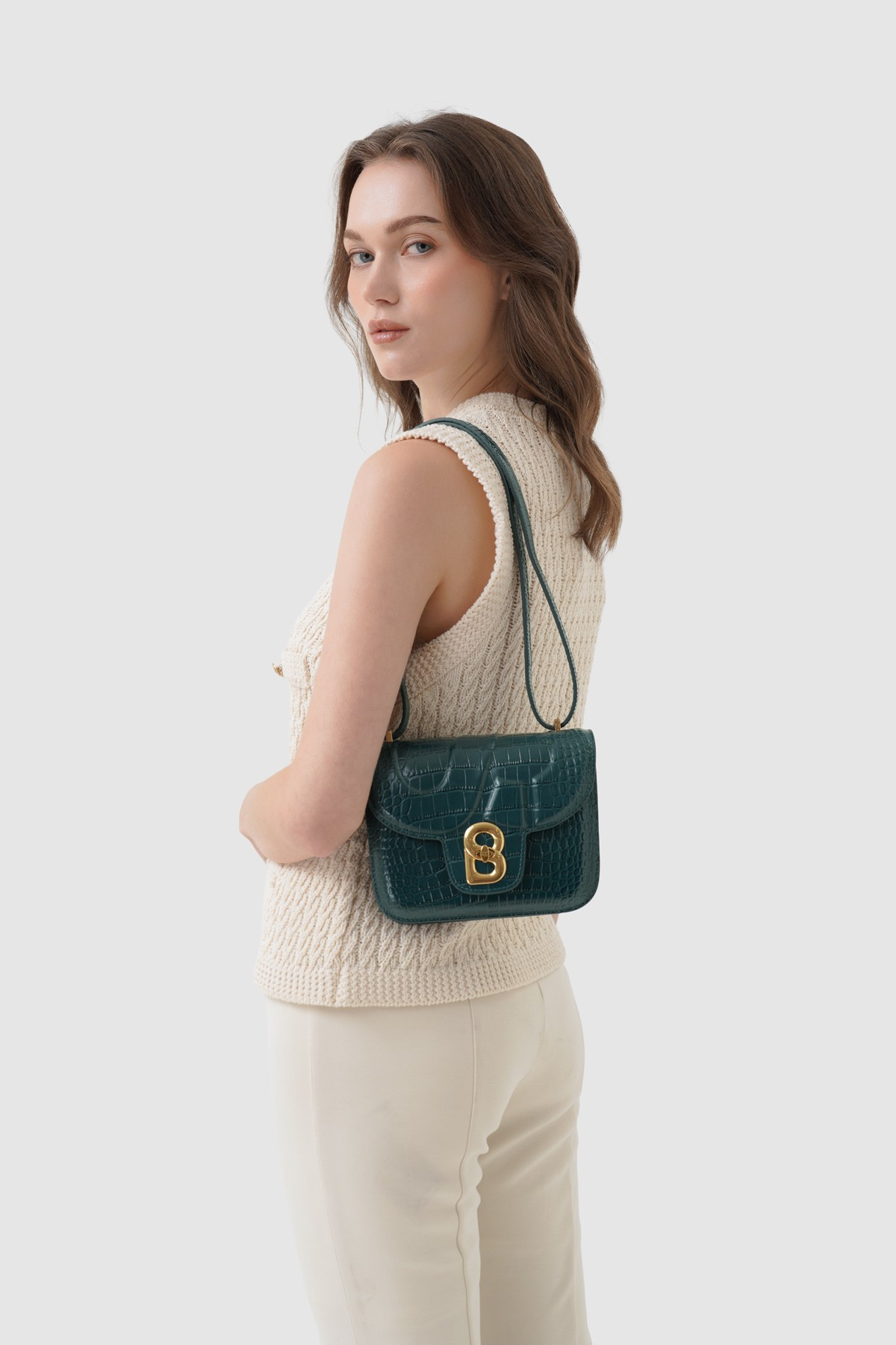 Alba Bag - Teal in Croco