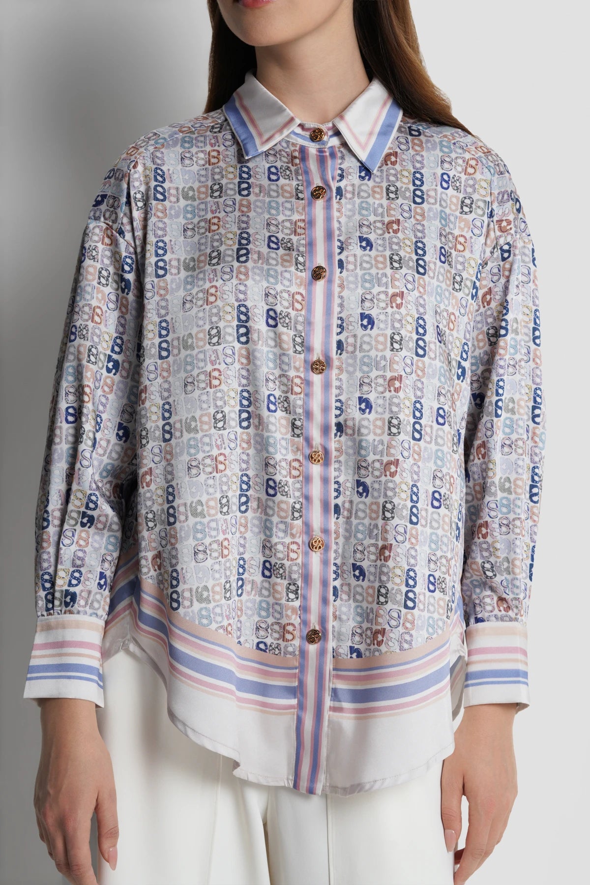 Nagita Oversized Shirt - Azure