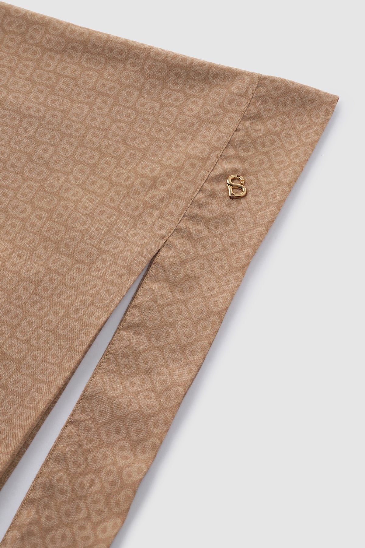tapis tie back square scarf in almond by buttonscarves detail view
