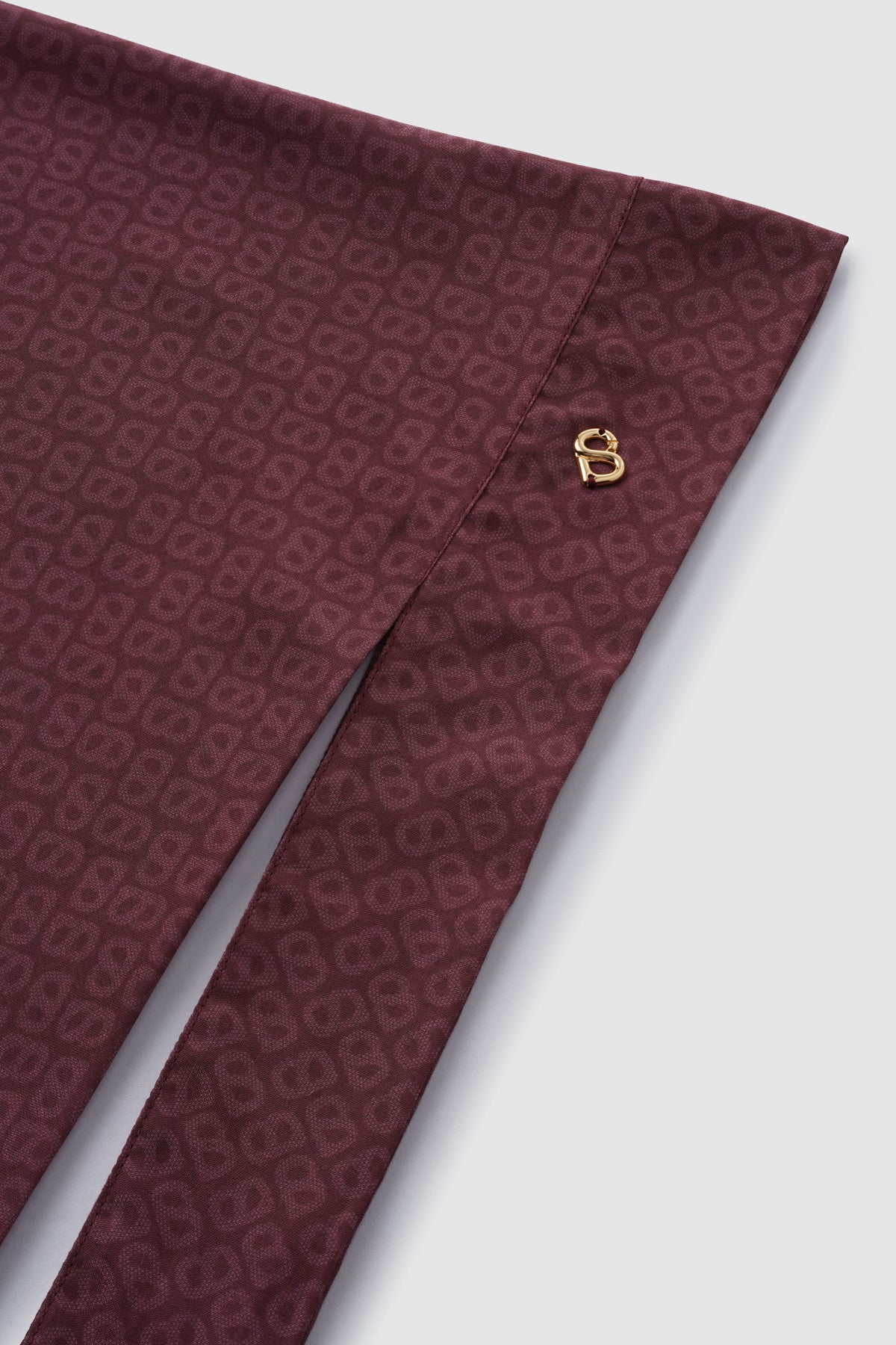 tapis tie back square scarf in red dahlia by buttonscarves detail view