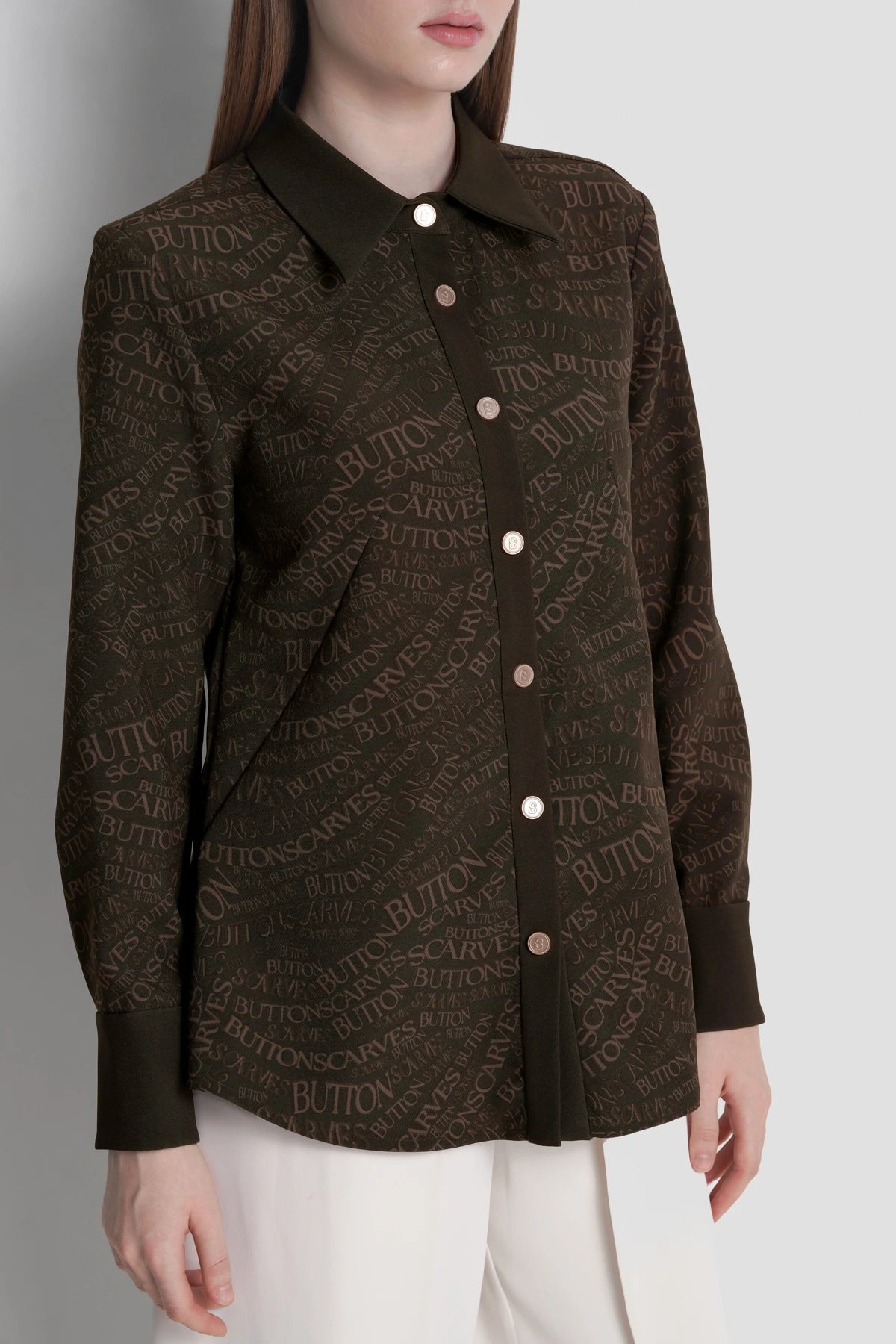 Waves Monogram Basic Shirt - Brown