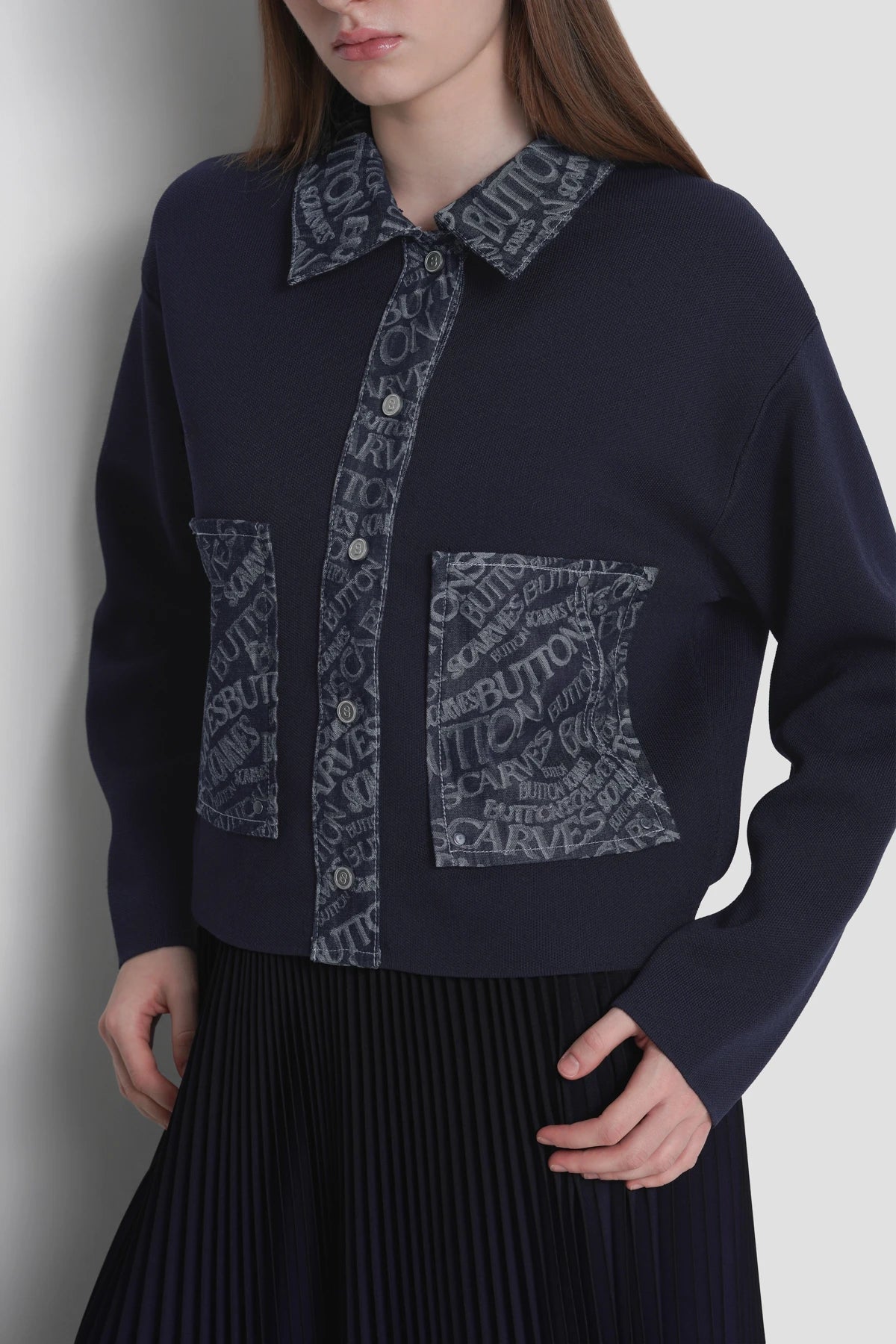 Waves Monogram Knit - Blue