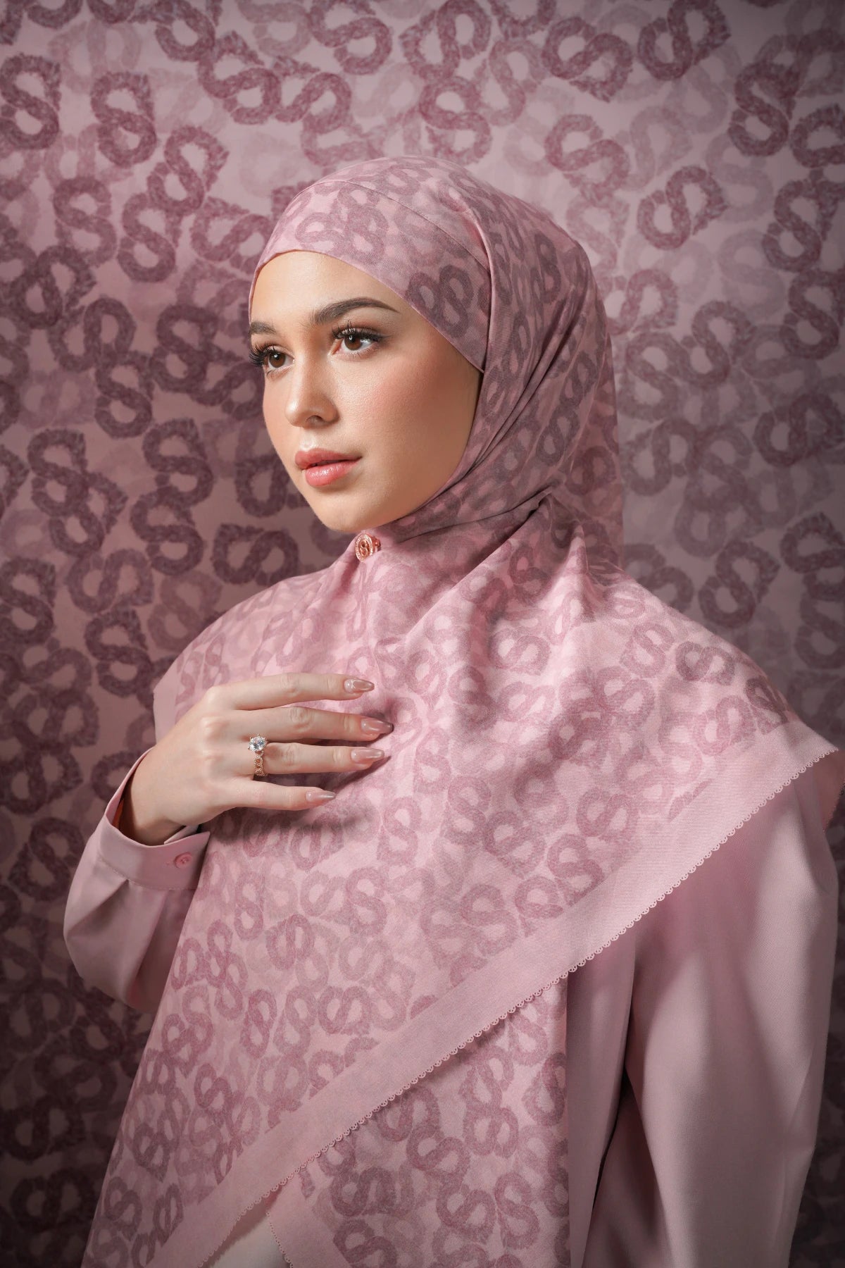 Samla de Fleur Tie Back Square - Mellow Rose