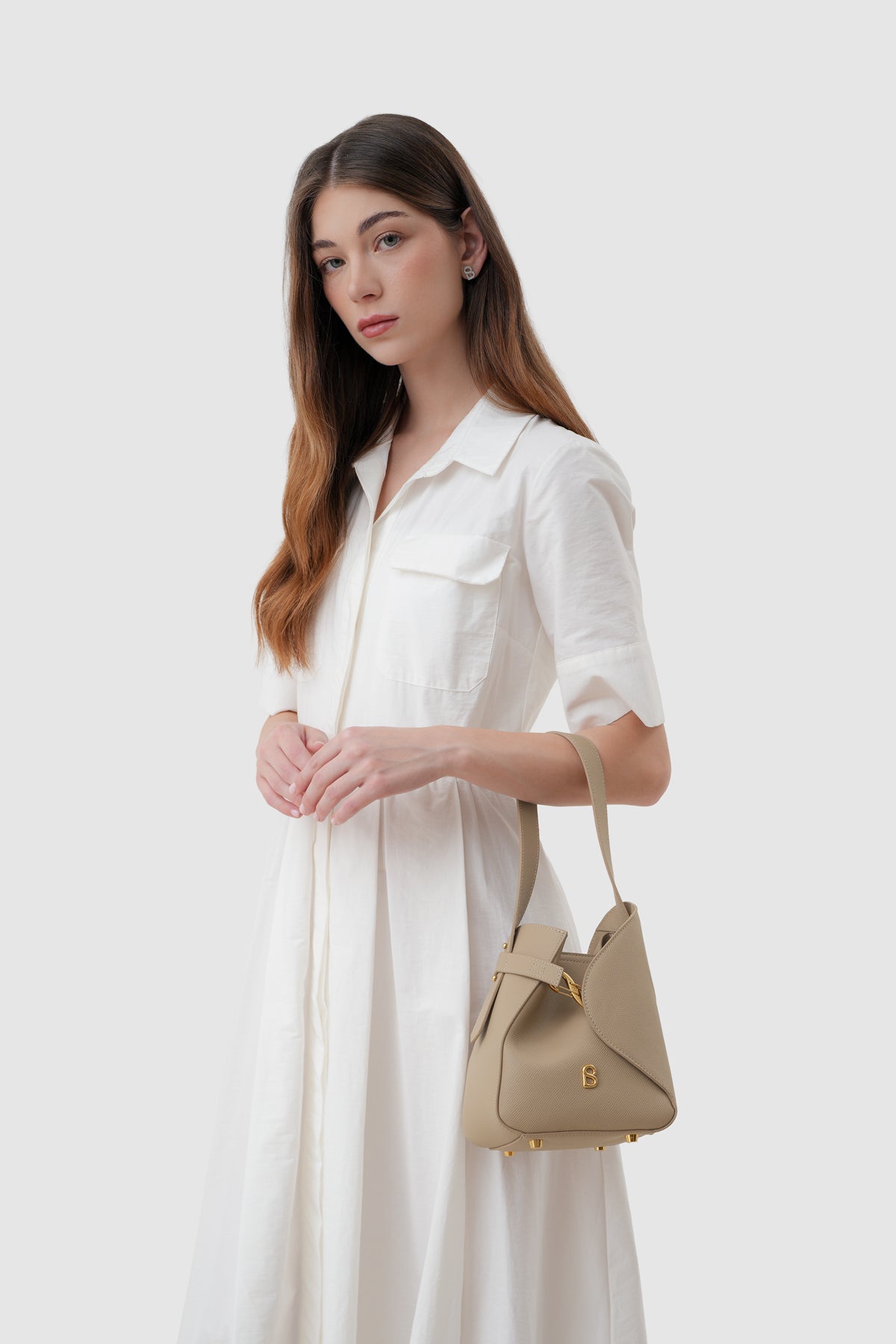 Britney Bag Small - Saffiano Leather - Clay