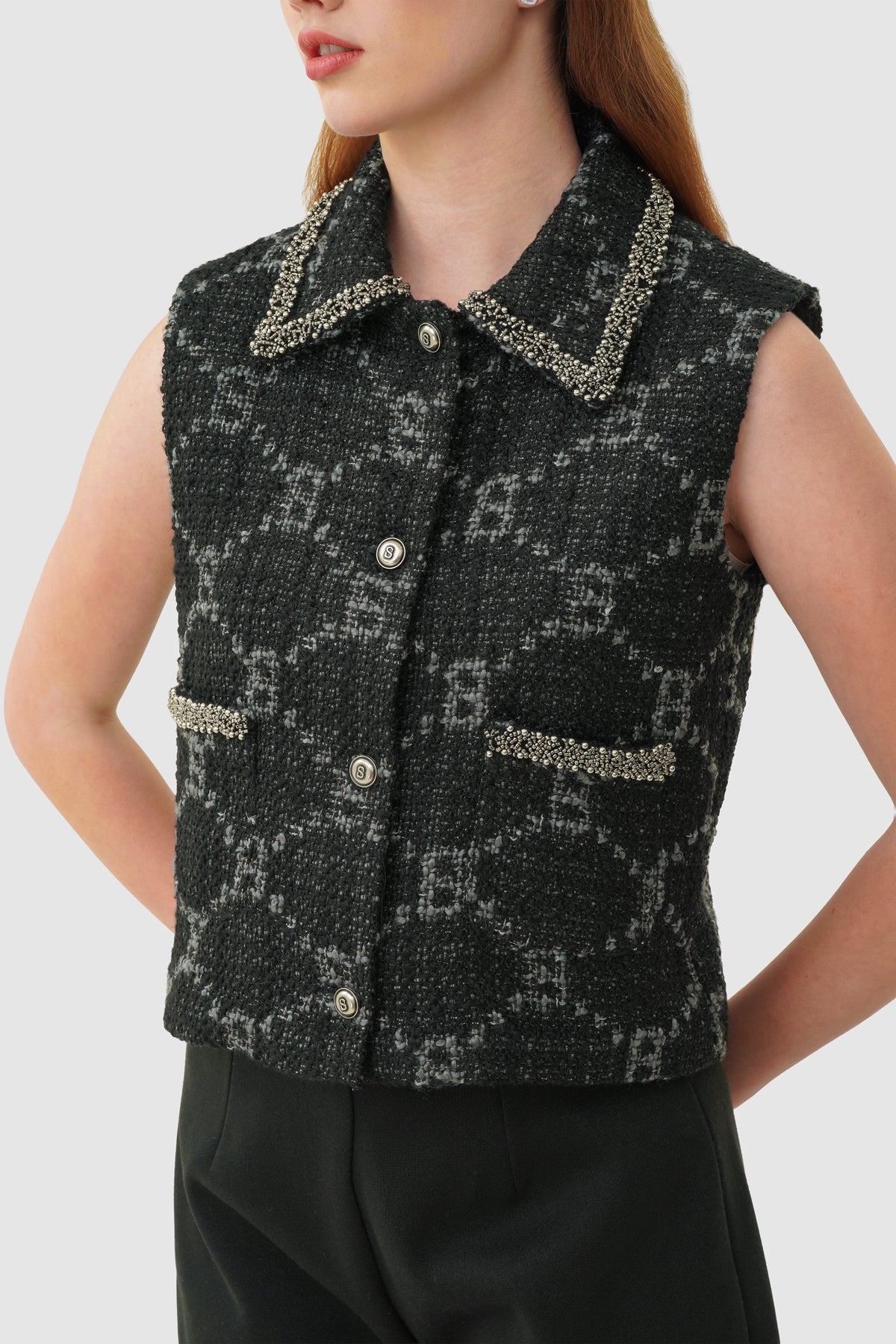 Beverly Tweed Vest - Eclipse