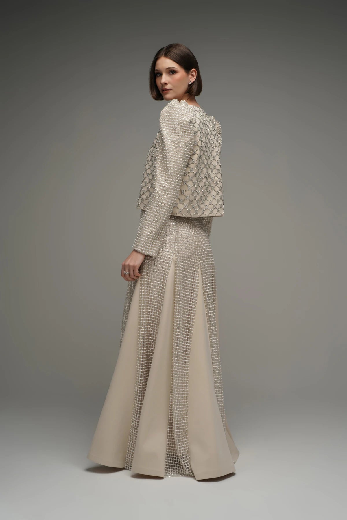 Beverly Beaded Set - Beige