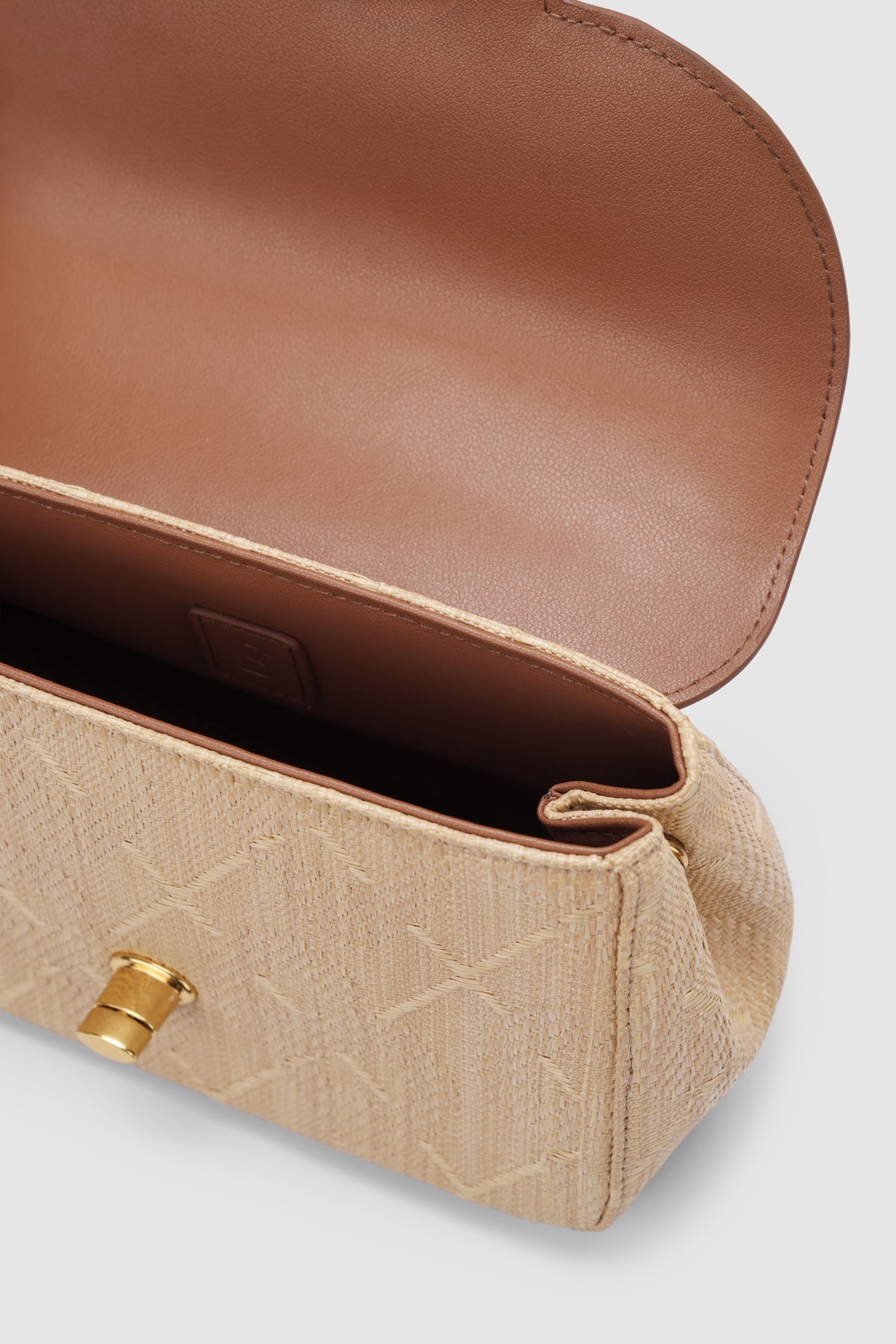 Alma Wicker Straw Bag Small - Brown