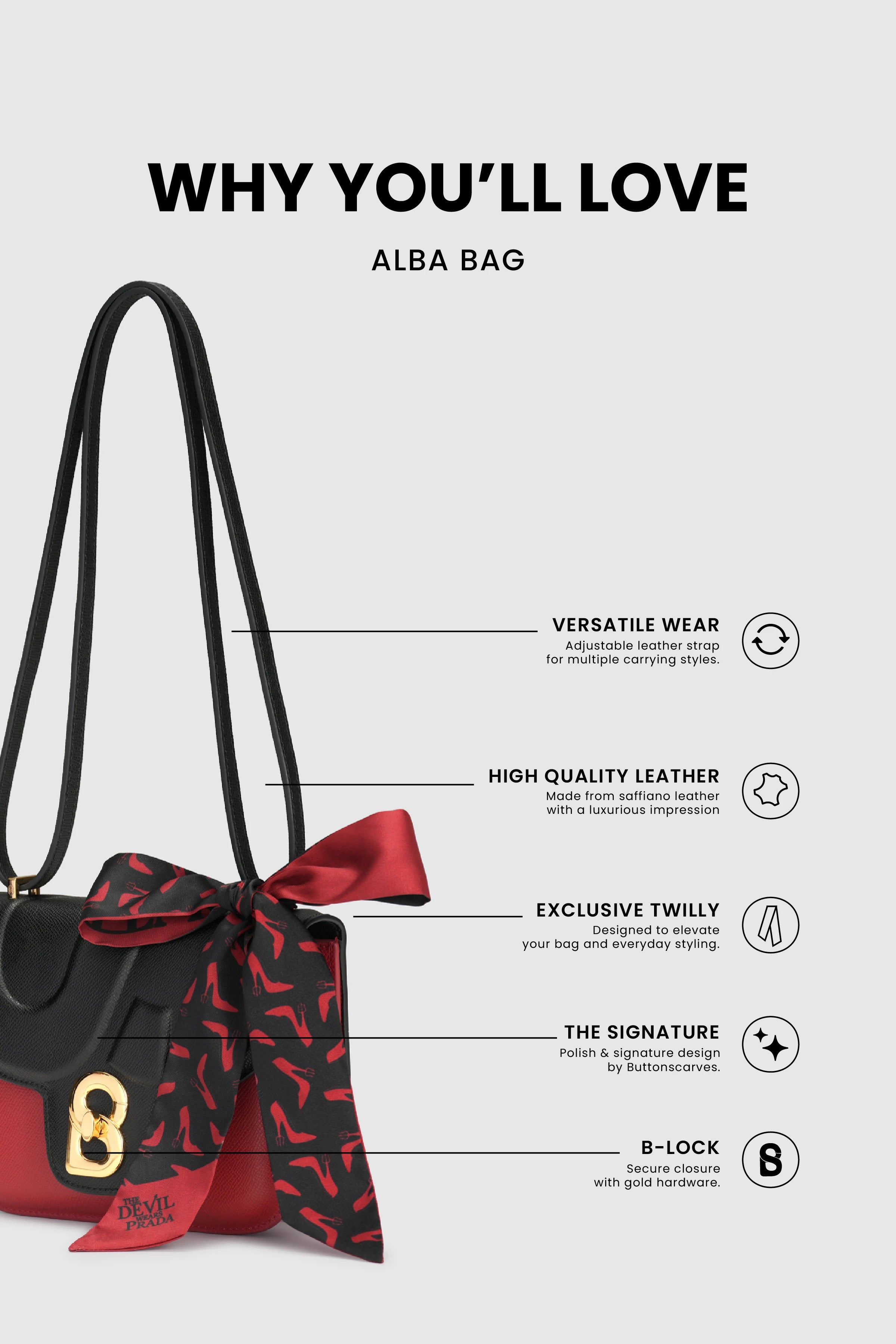 Alba Bag - Red/Black