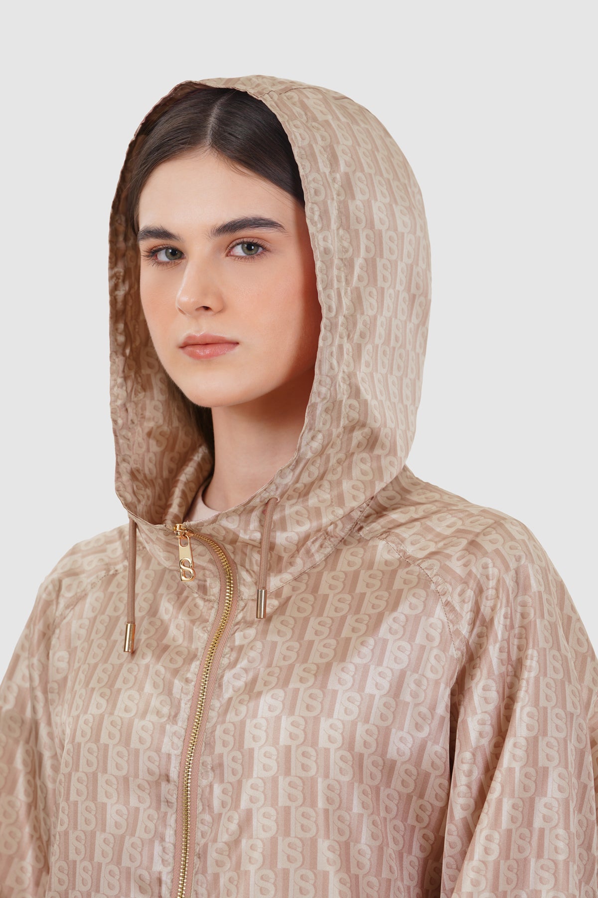 Leena Monogram Jacket - Mocha