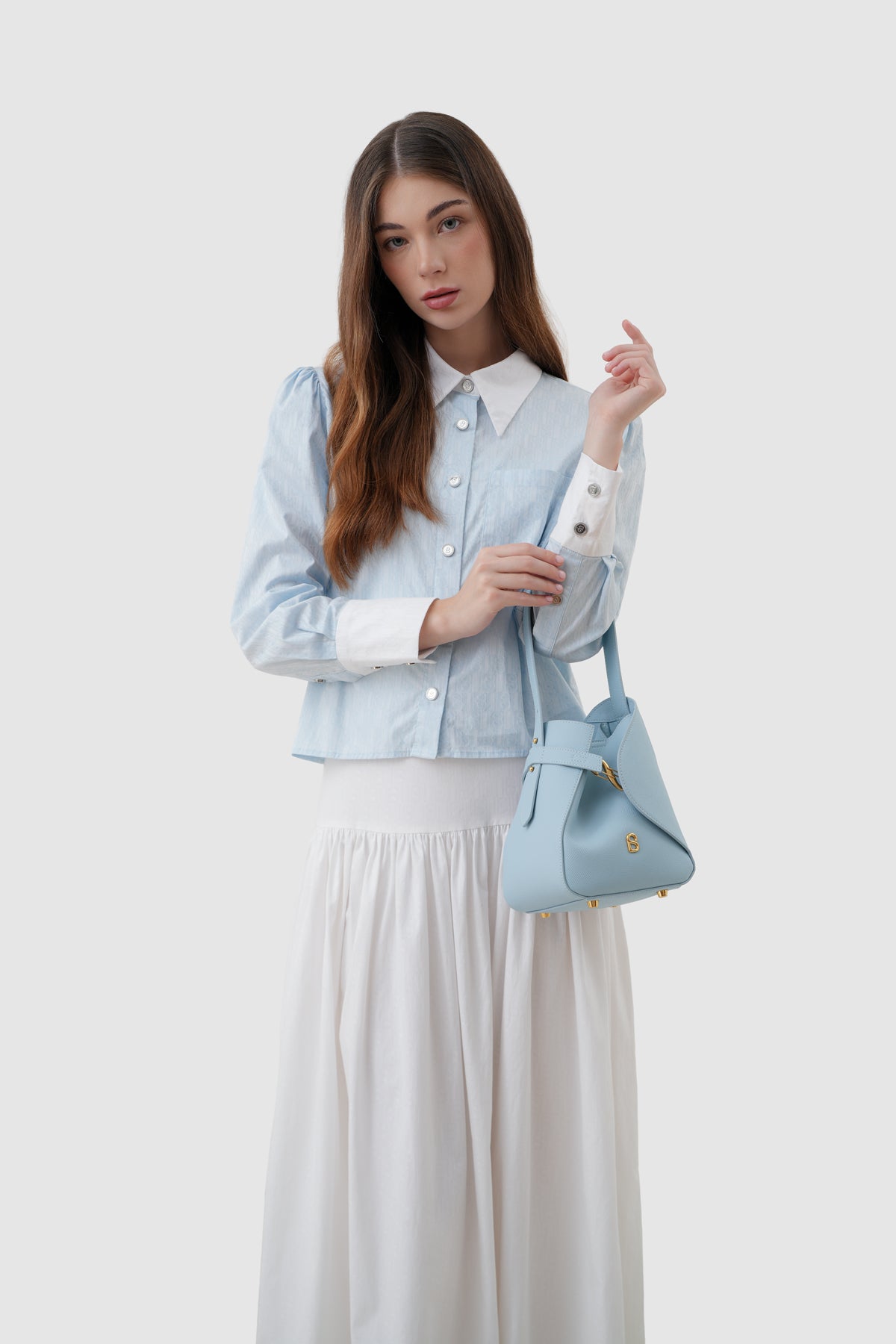 Britney Bag Small - Saffiano Leather - Waterfall