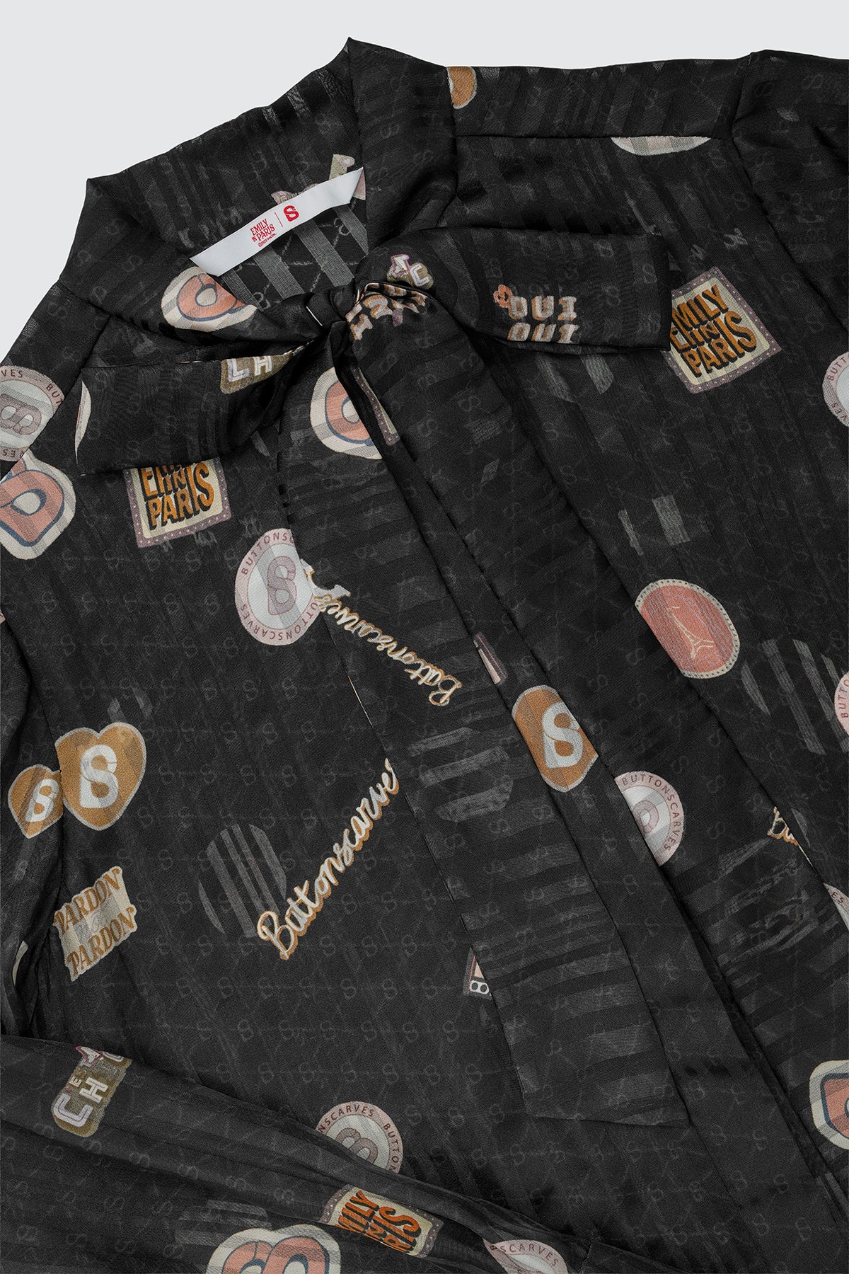 Parisian Bow Tie Shirt - Black