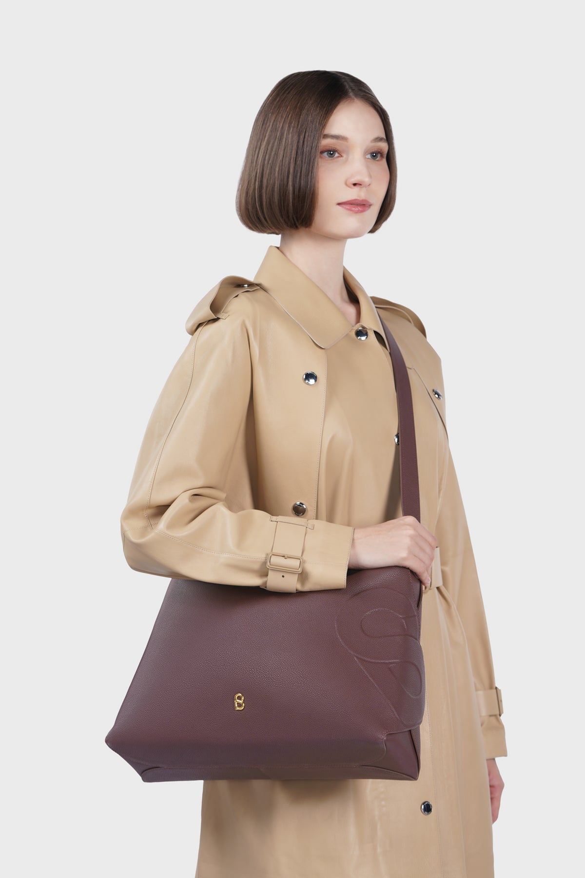 Aria Hobo Bag - Burgundy