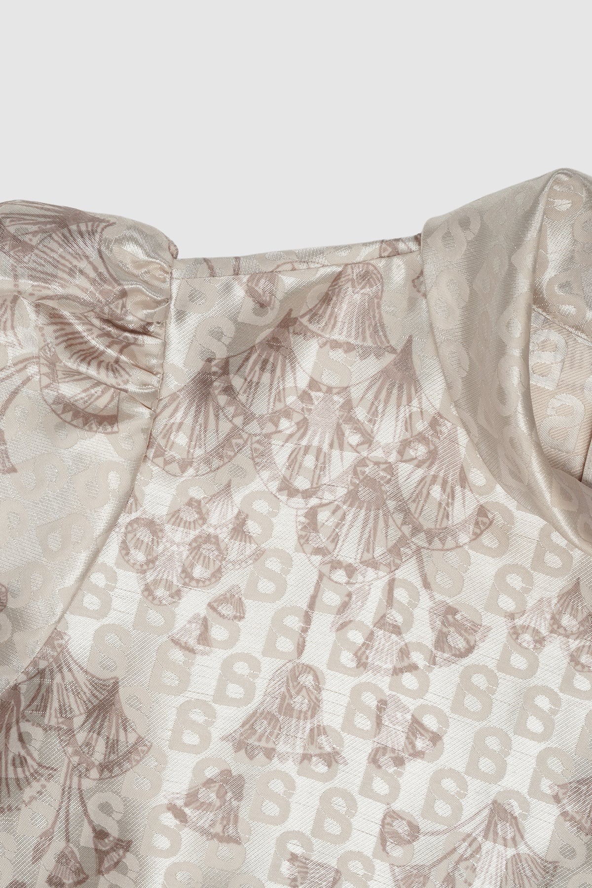 Signature Jacquard Printed Dress - Beige