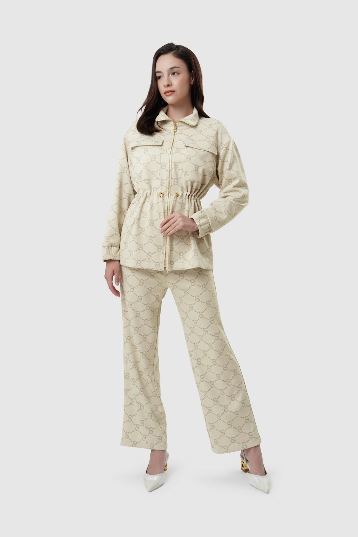 Beverly Monogram Jacket - Cream