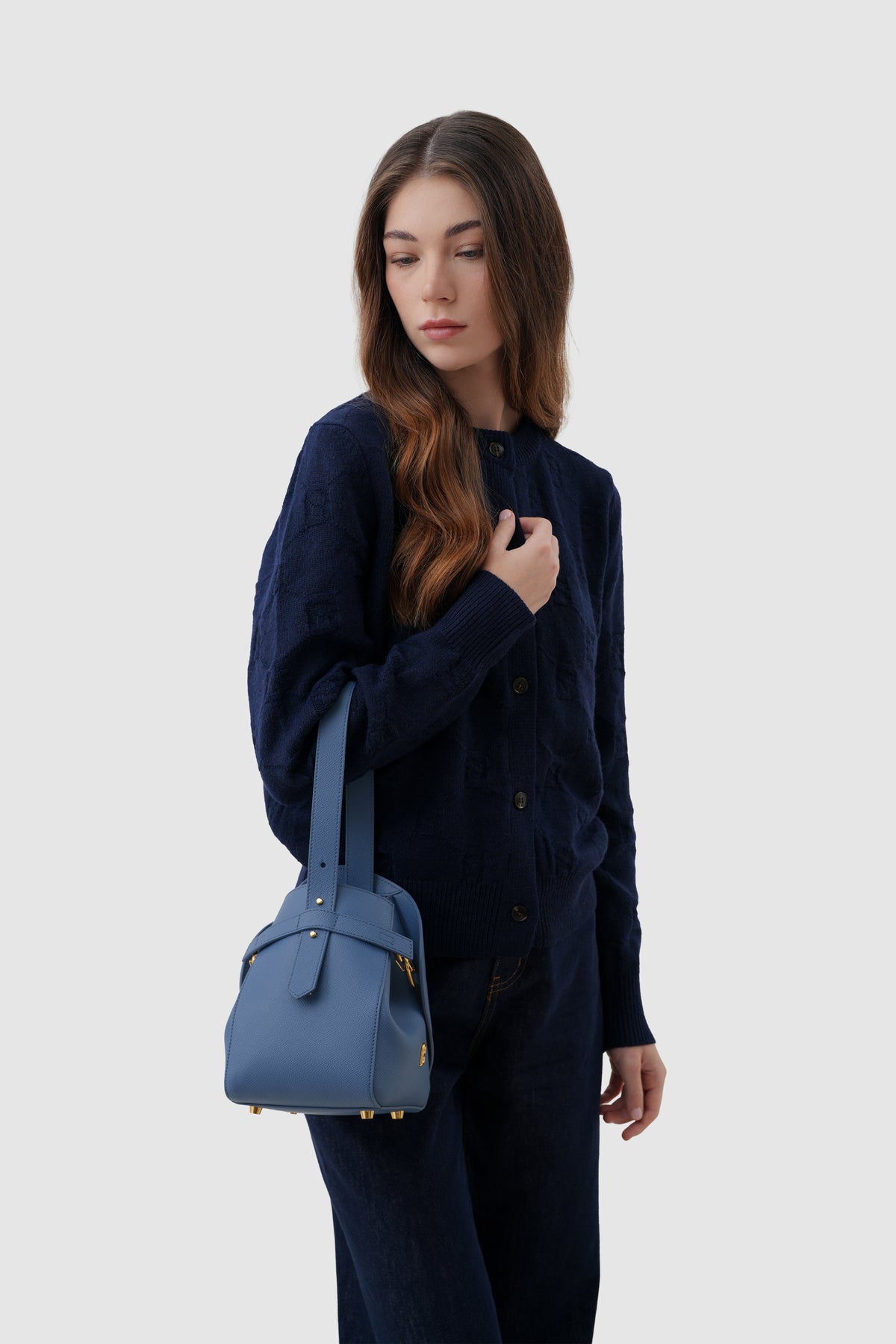 Britney Bag Small - Saffiano Leather - Bluebell