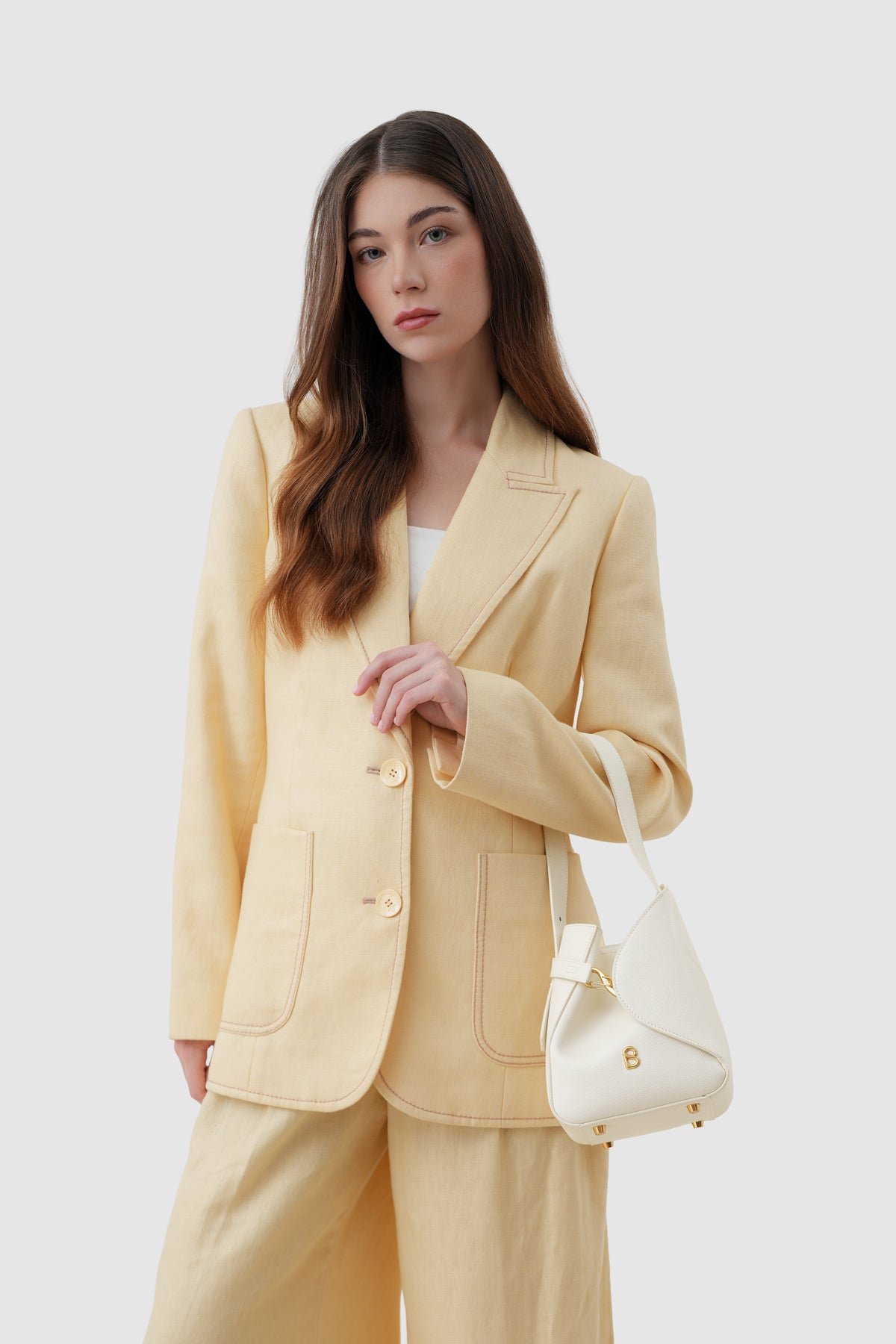 Britney Bag Small - Saffiano Leather - Bianco Candido