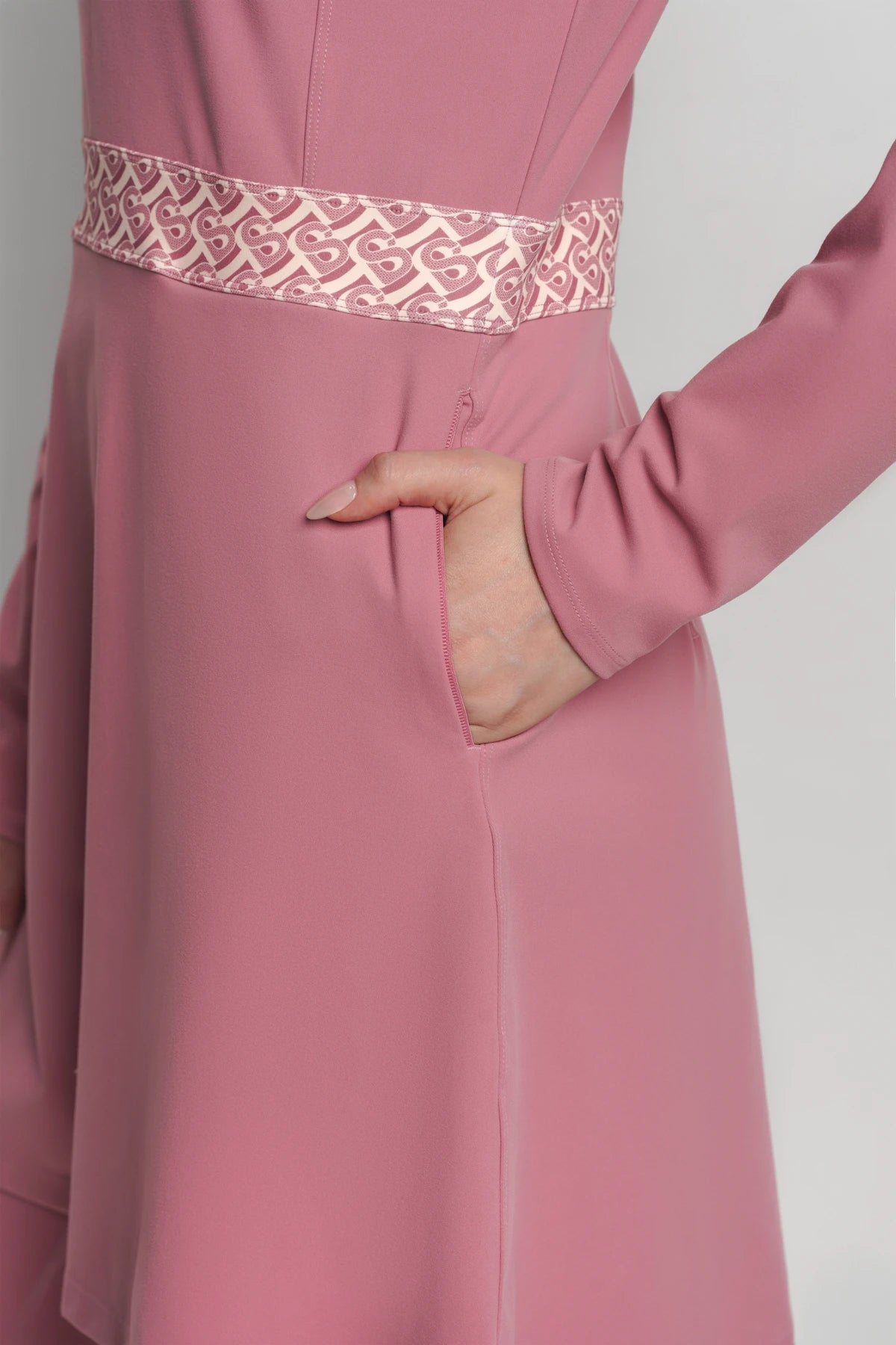 bimu polo dress in mauvewood by buttonscarves with side pockets