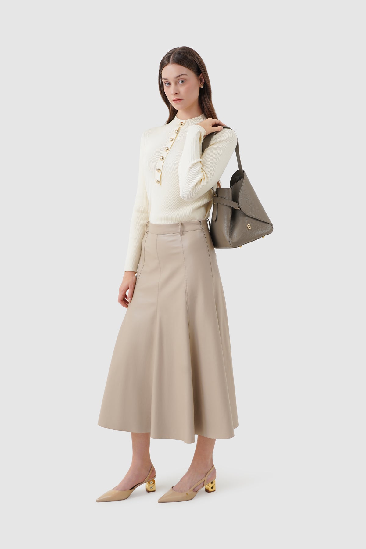 Britney Bag - Taupe in GHW