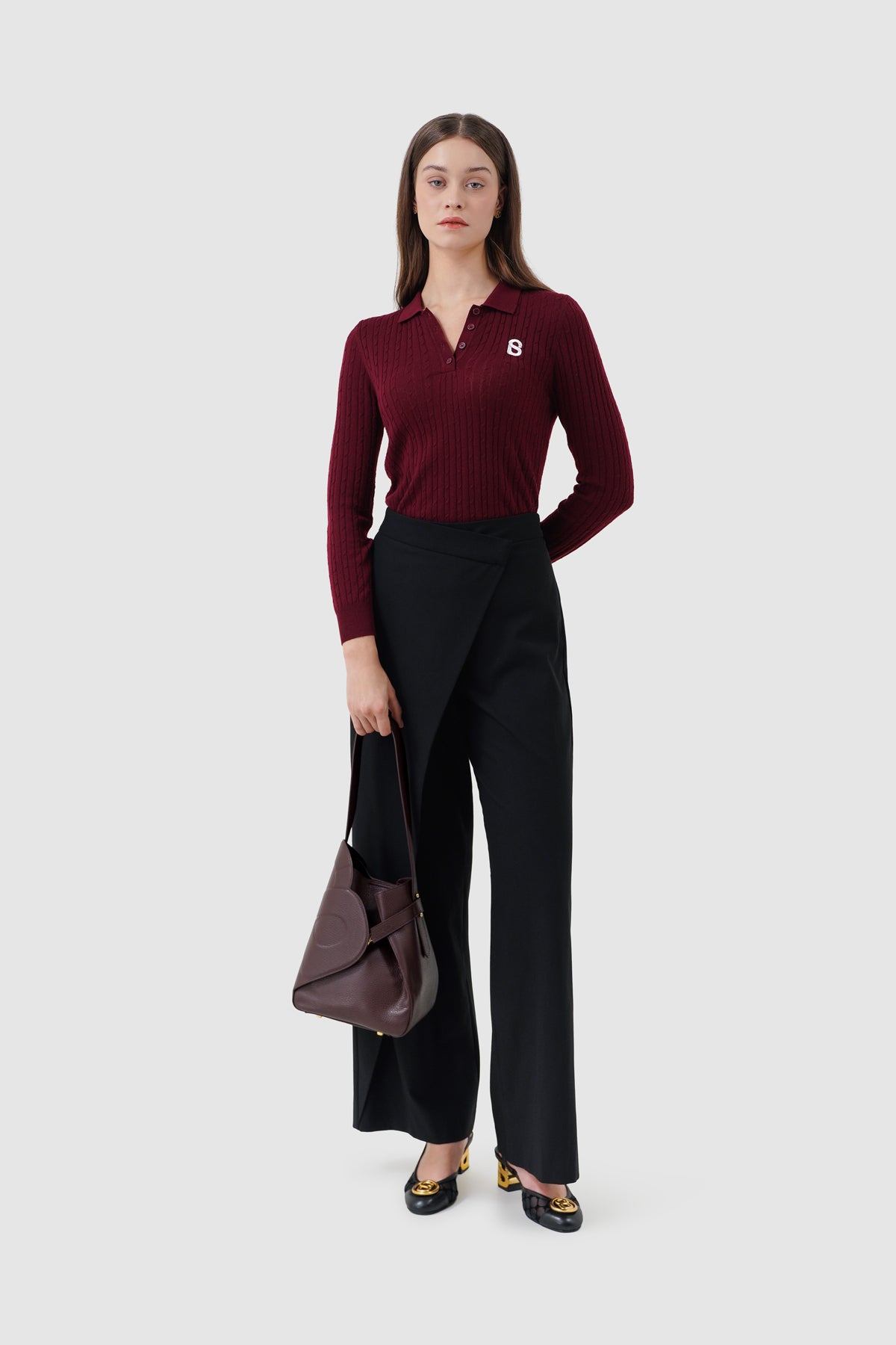 Britney Bag - Burgundy in GHW