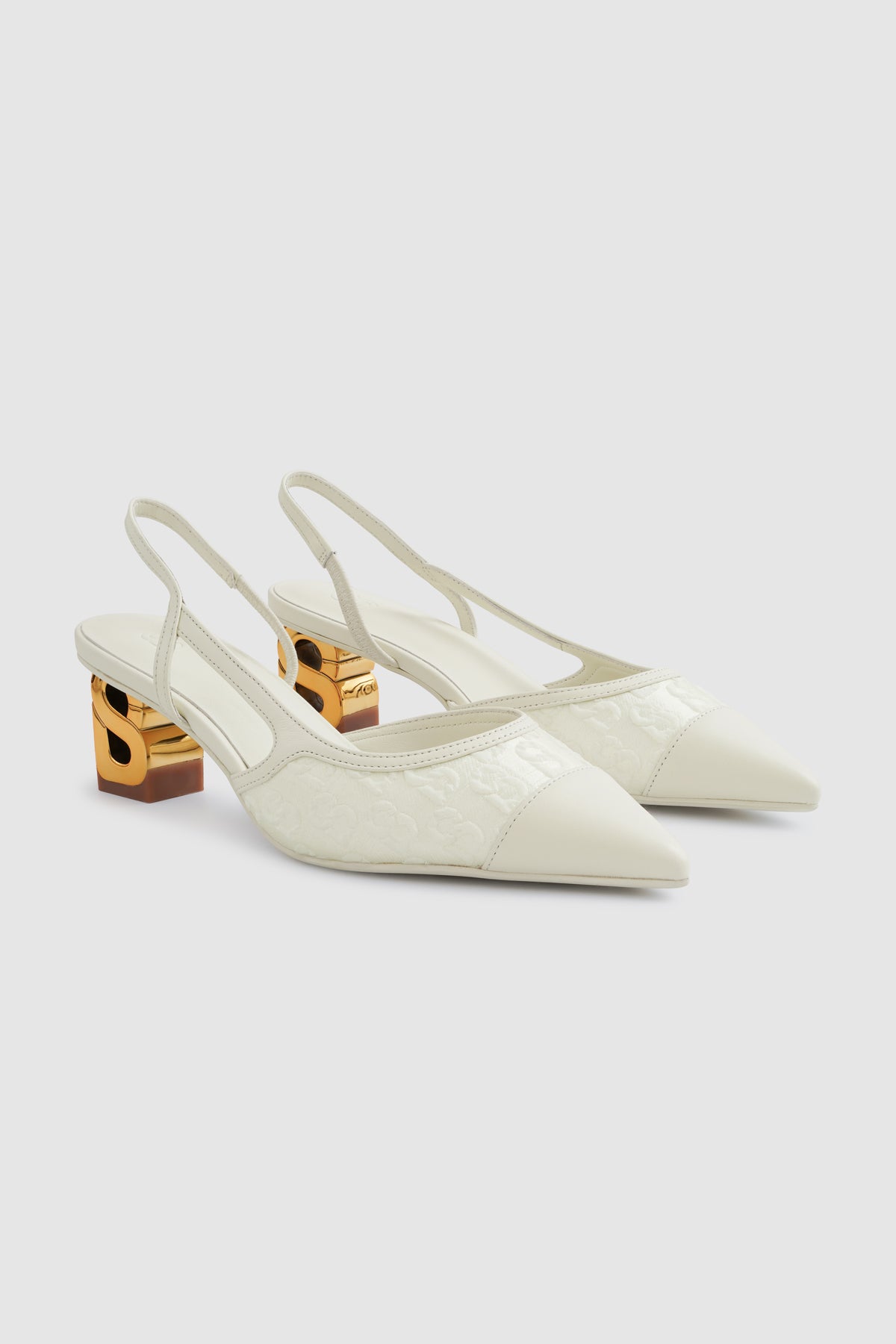 Signature Jacquard Be Heels - Broken White