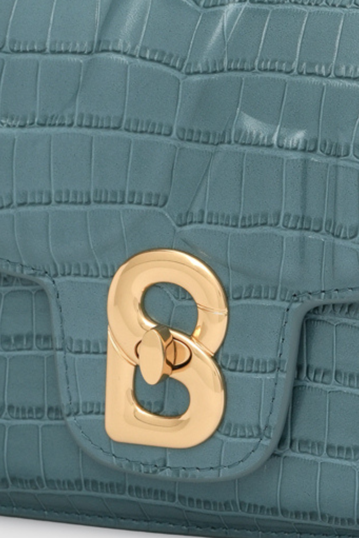 Alba Bag - Dusty Blue in Croco