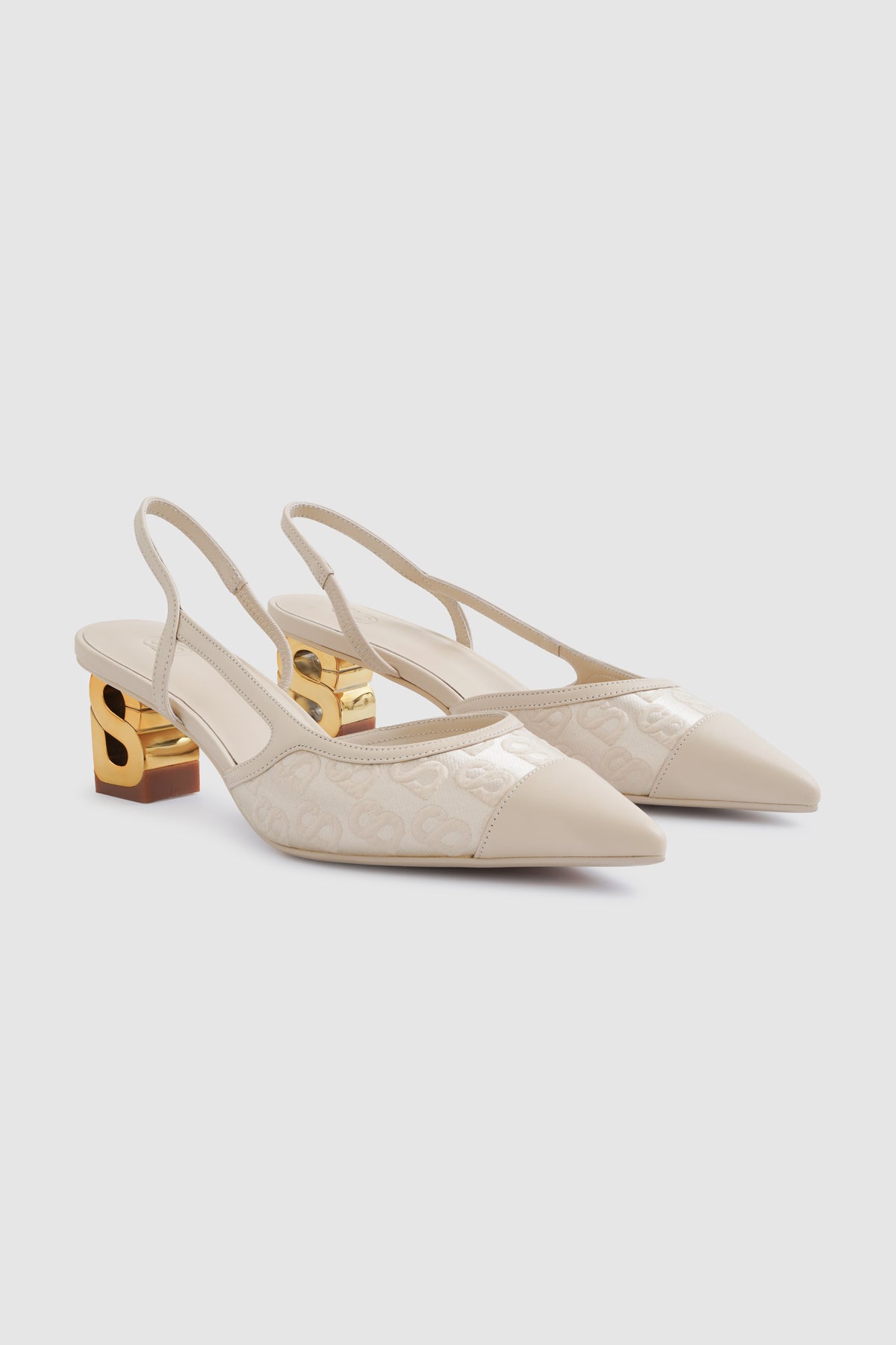 Signature Jacquard Be Heels - Nude