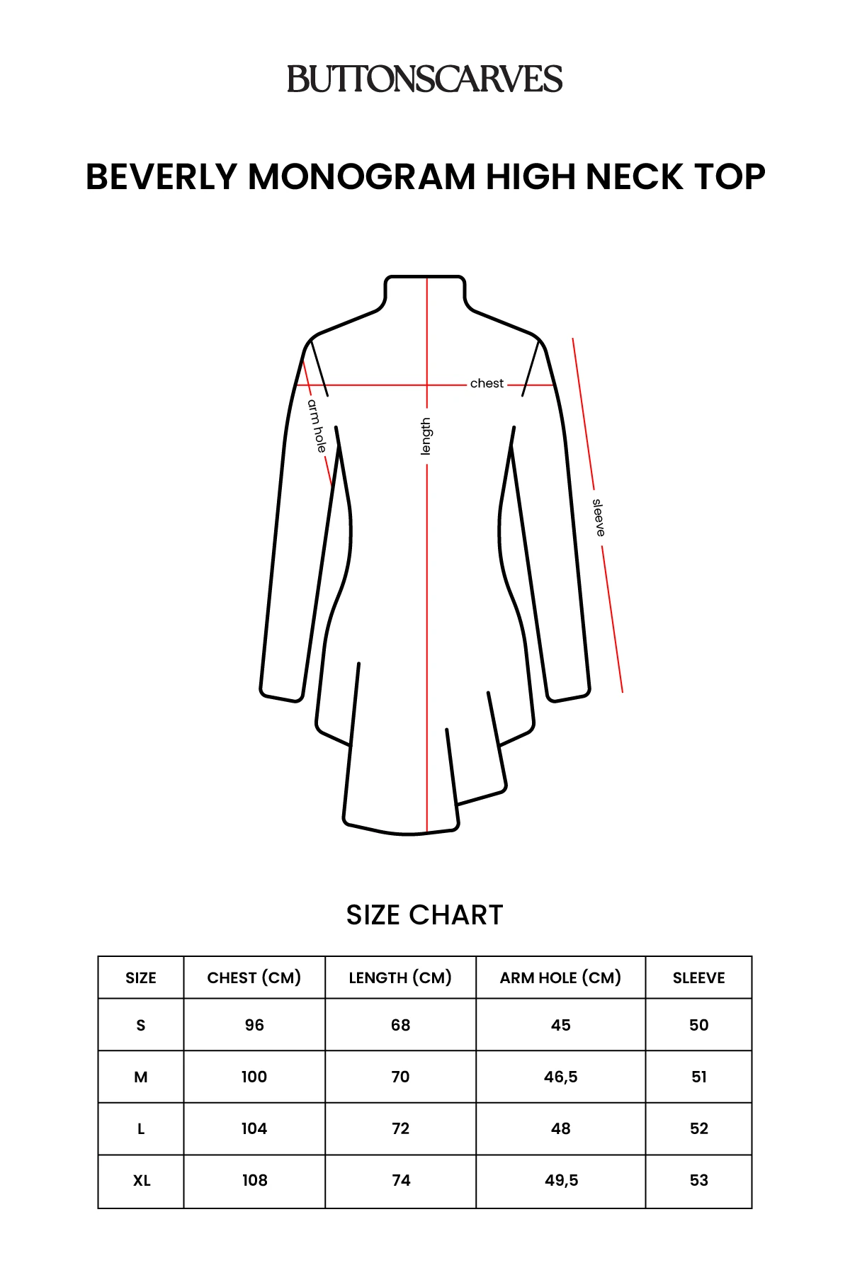 Beverly Monogram High Neck Top - Black